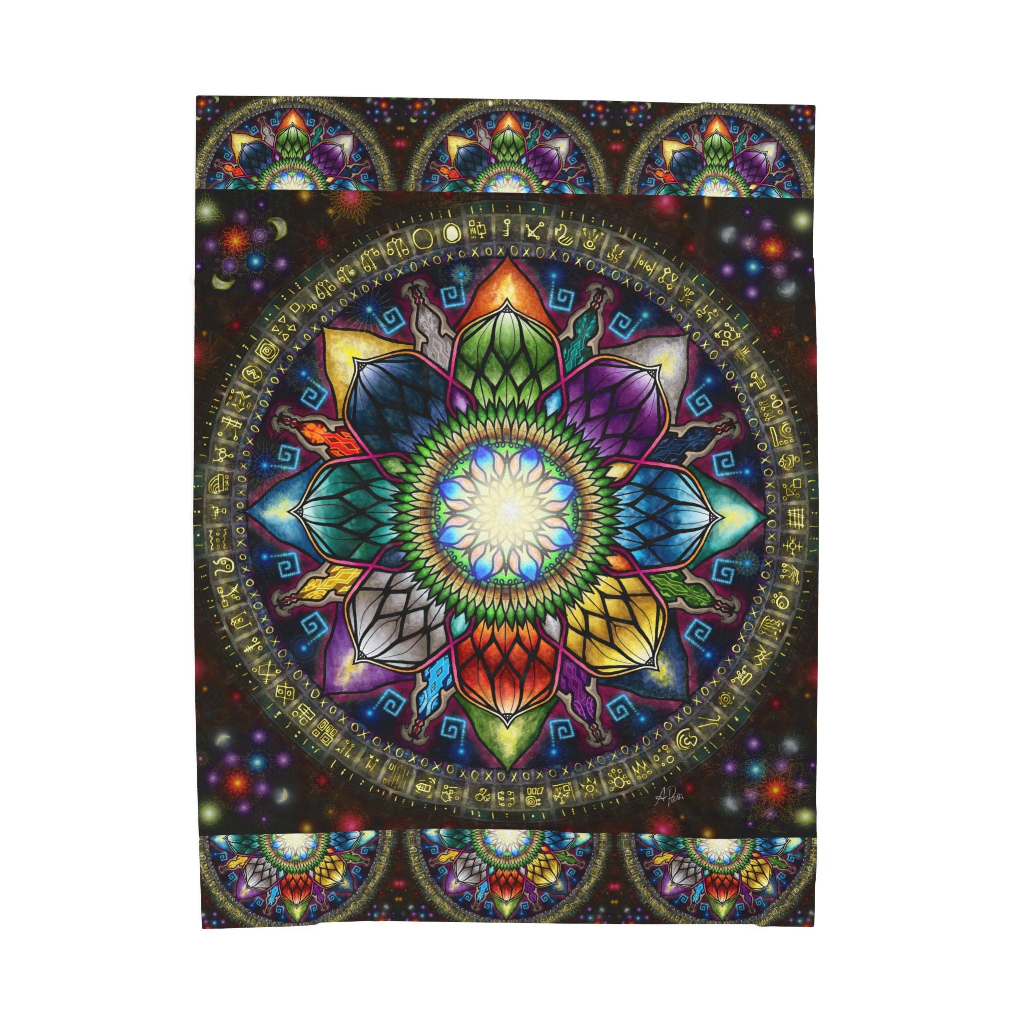 Mystic Jewel Mandala - Velveteen Plush Blanket