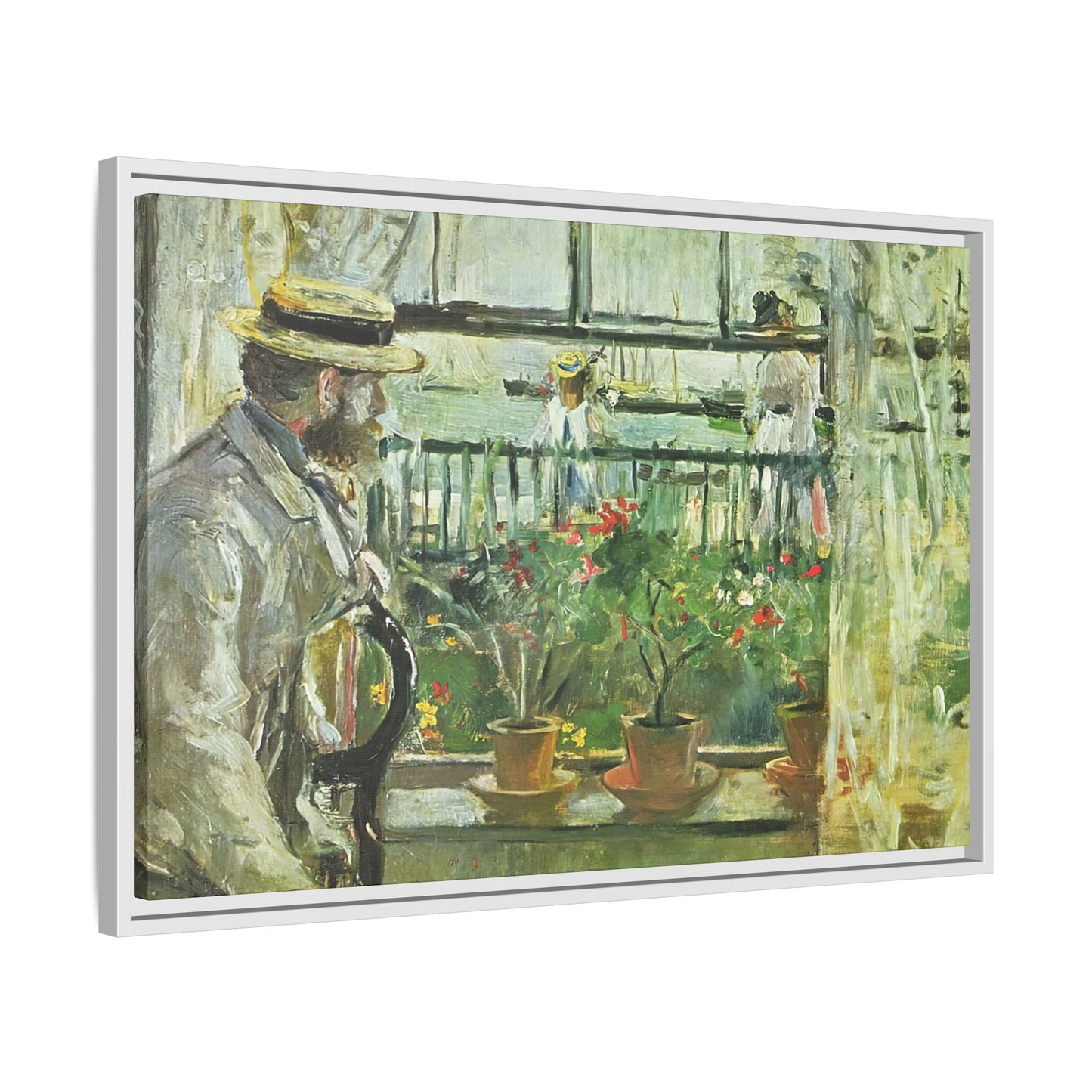 Morisot, Berthe - Eugene Manet on the Isle of Wight (1875) - Matte Canvas, Framed