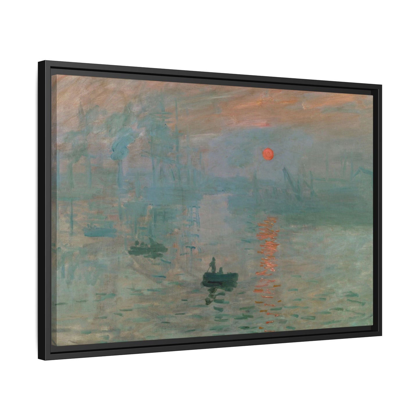 Monet, Claude - Impression, Sunrise (1872) - Matte Canvas, Framed