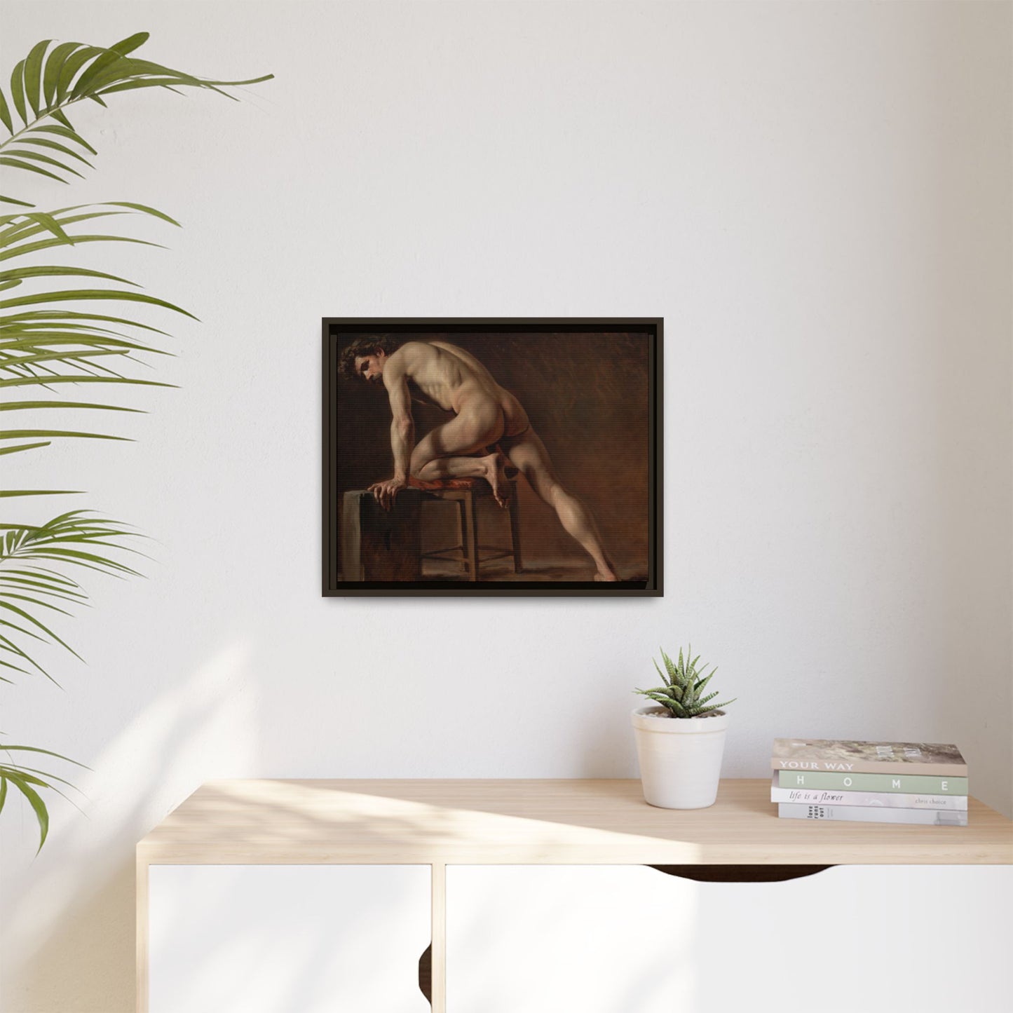 Courbet, Gustave - Study of a Nude Man (1840) - Matte Canvas, Framed