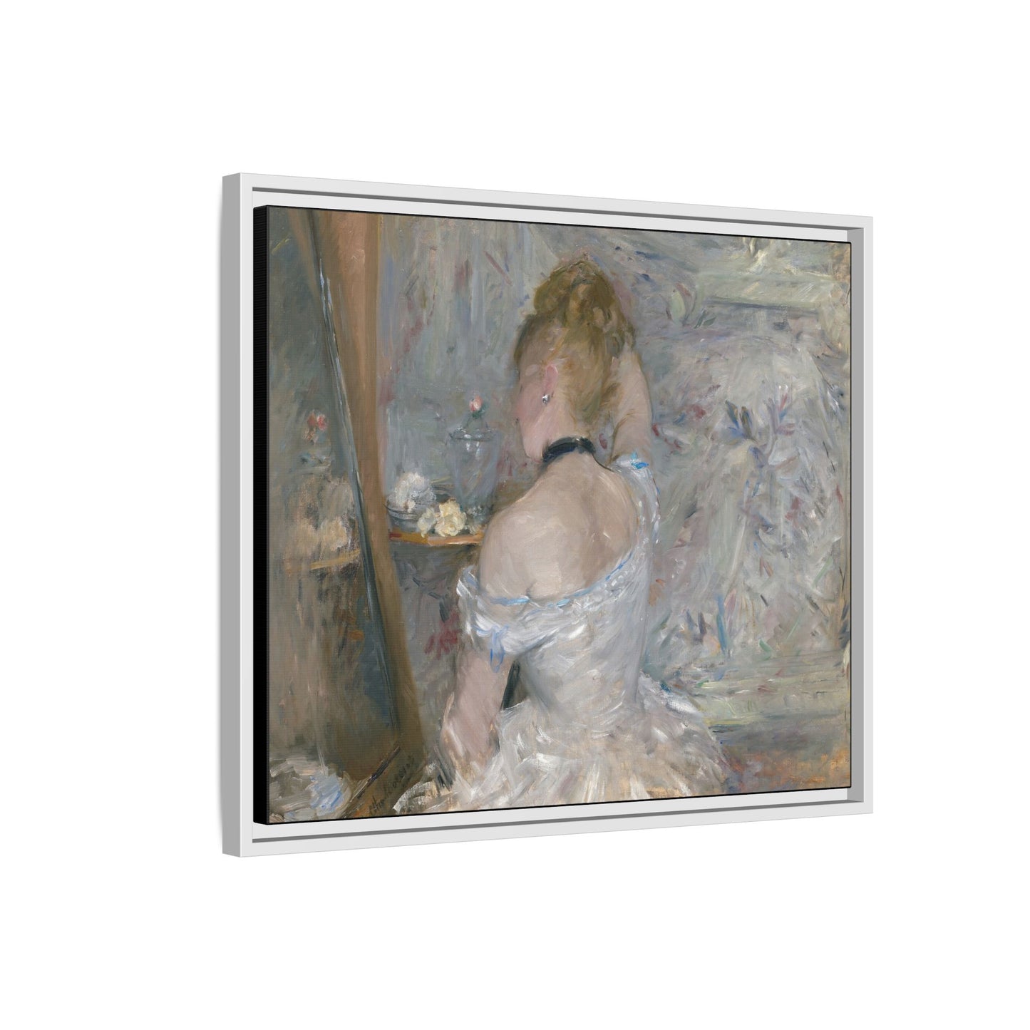 Morisot, Berthe - Woman at Her Toilette (1880) - Matte Canvas, Framed