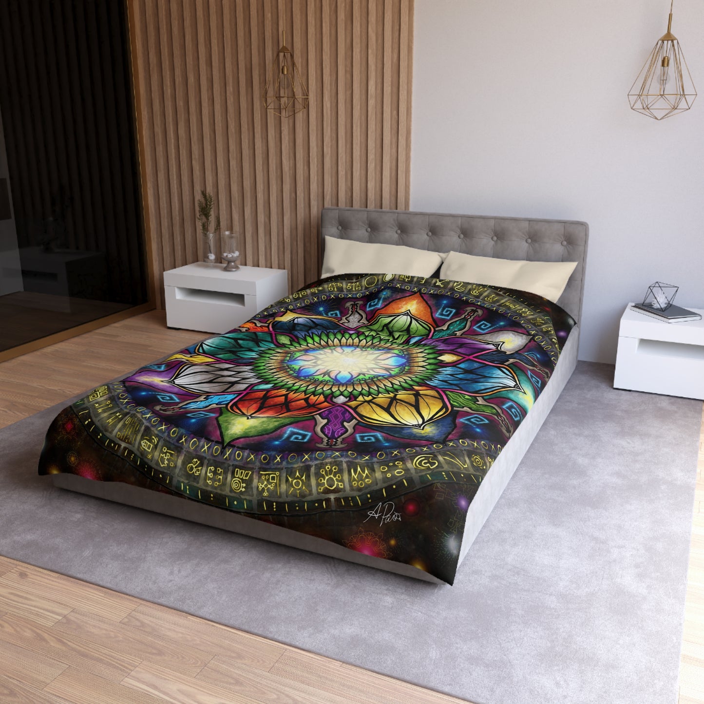 Pacio, Adam - Mystic Jewel Mandala - Microfiber Duvet Cover