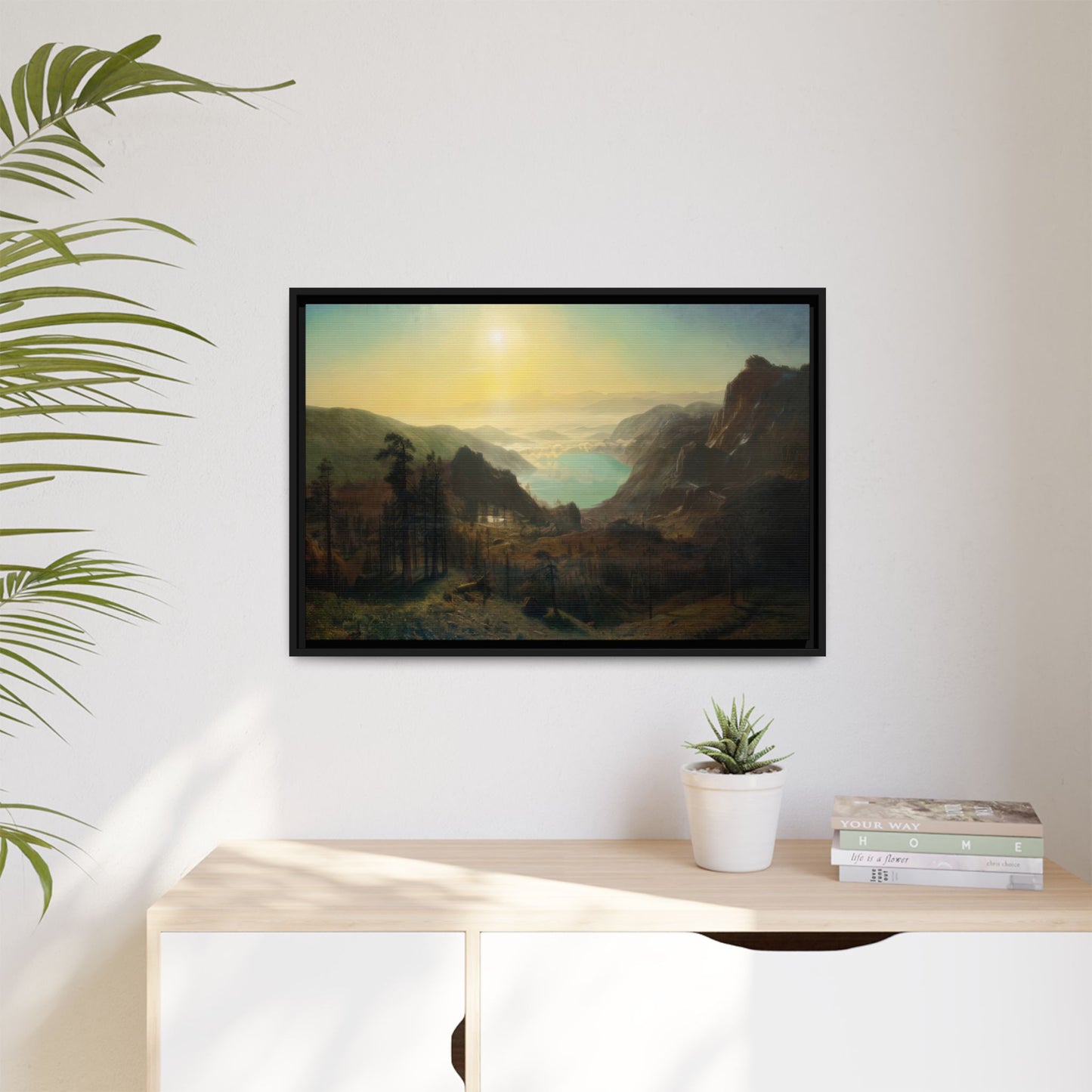 Bierstadt, Albert - Donner Lake from the Summit (1873) - Matte Canvas, Framed