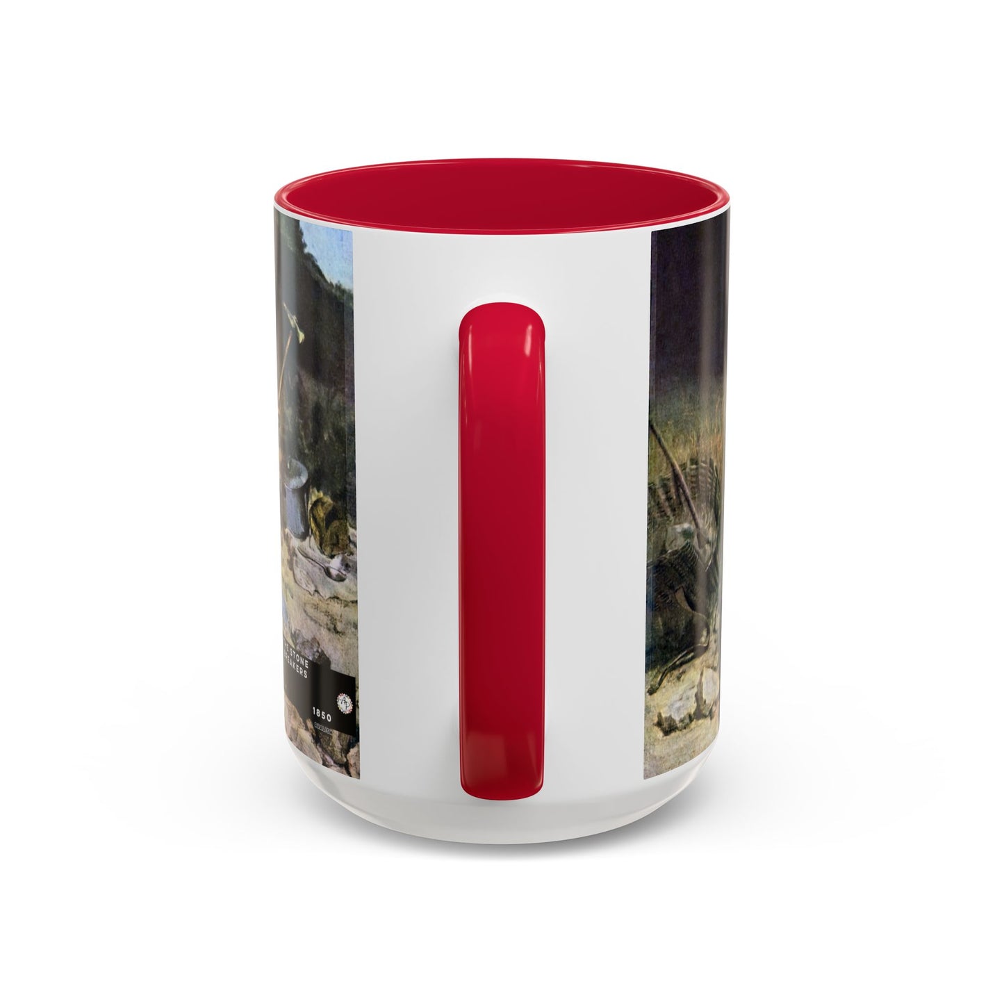 Courbet, Gustave - The Stone Breakers (1850) - Colorful Accent Mugs
