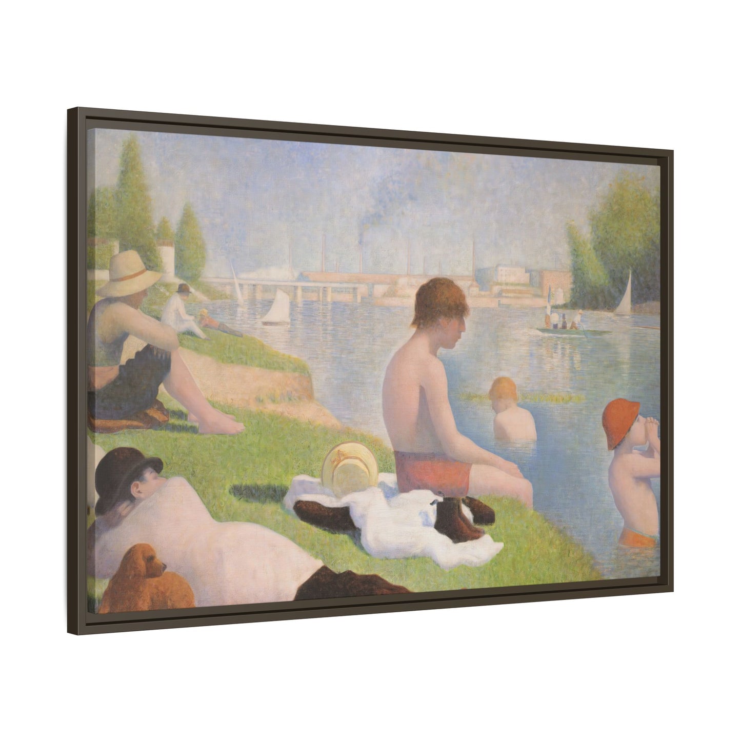 Seurat, Georges - Bathers at Asnières (1884) - Matte Canvas, Framed