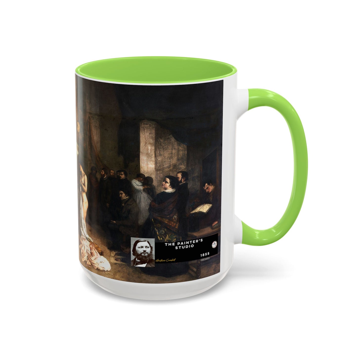 Courbet, Gustave - The Painter’s Studio (1855) - Colorful Accent Mugs