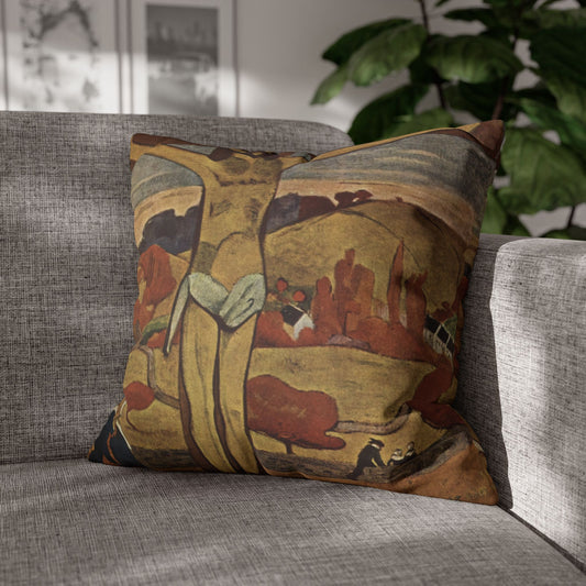 Gauguin, Paul - The Yellow Christ (1889) - Suede Square Pillowcase