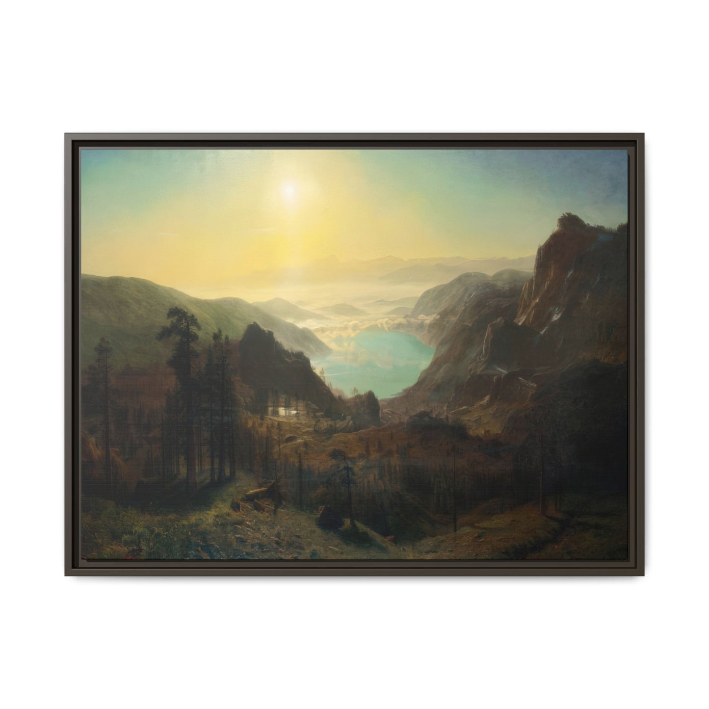 Bierstadt, Albert - Donner Lake from the Summit (1873) - Matte Canvas, Framed