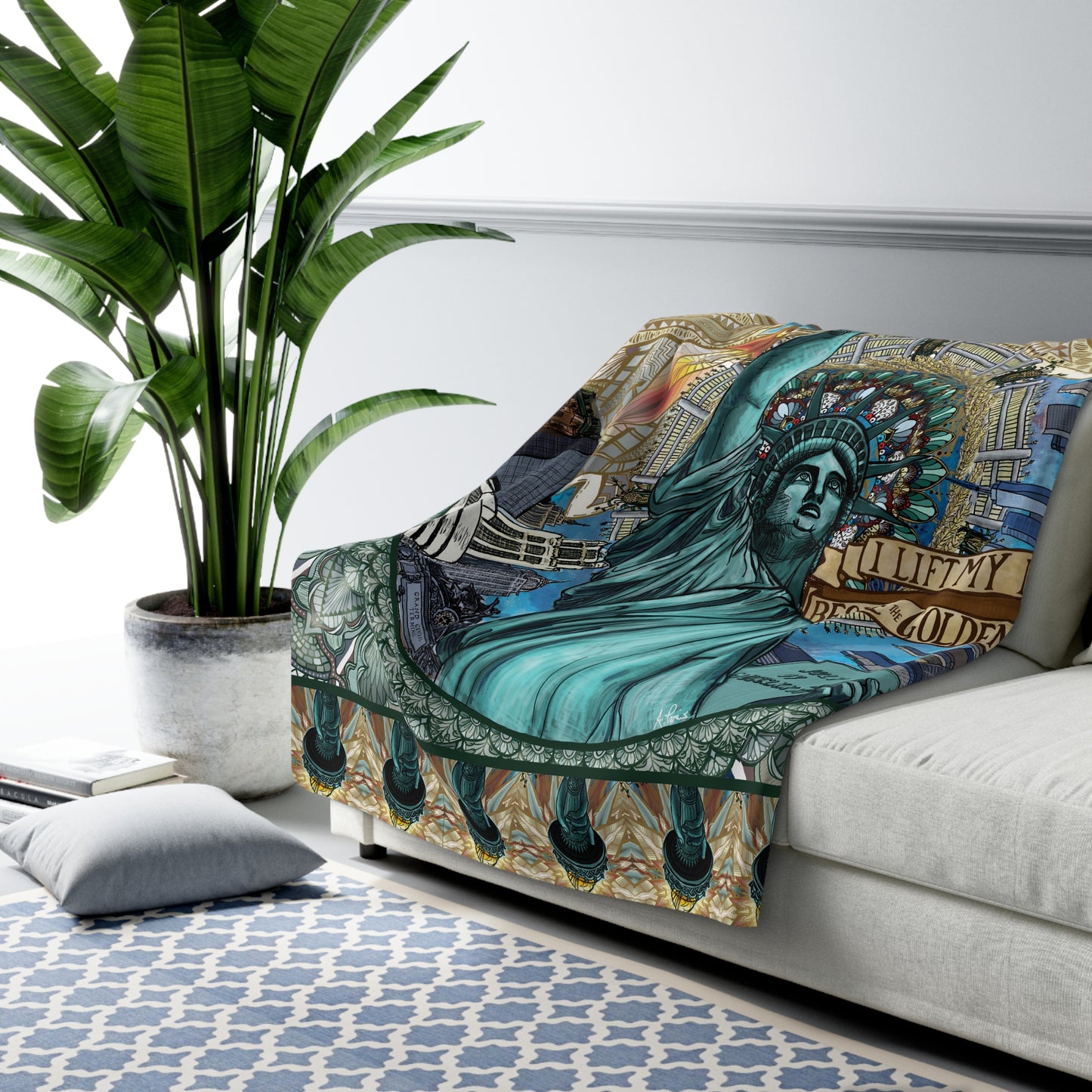 Liberty Mandala - Sherpa Fleece Blanket