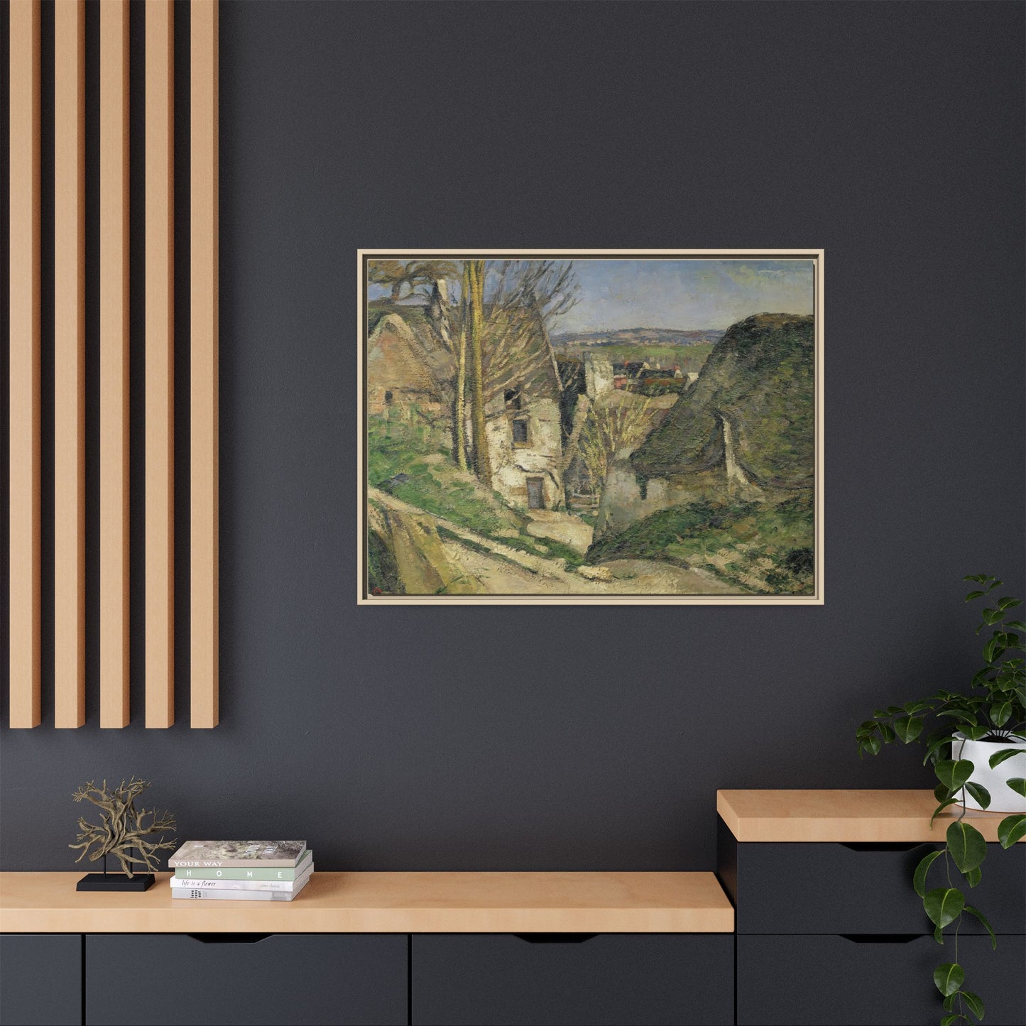 Cézanne, Paul - The House of the Hanged Man, Auvers-sur-Oise (1874) - Matte Canvas, Framed