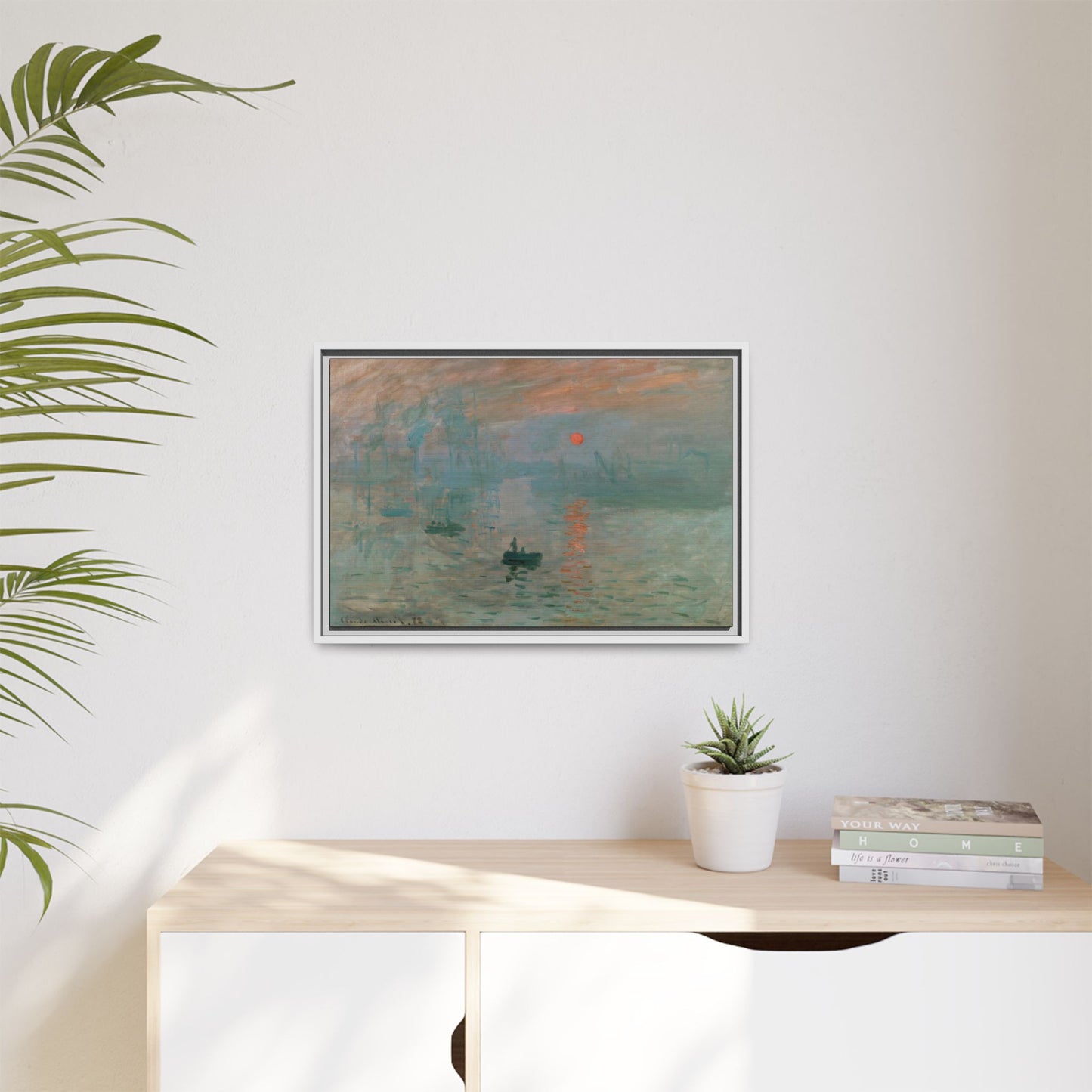 Monet, Claude - Impression, Sunrise (1872) - Matte Canvas, Framed