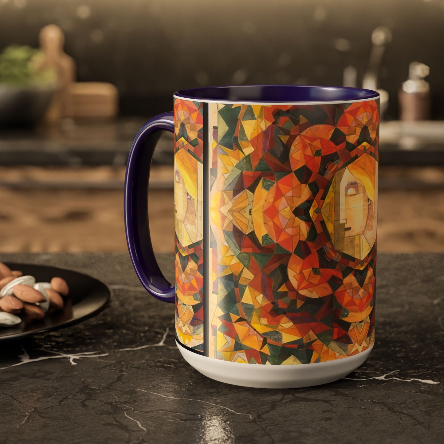 Filiger, Charles - Woman’s Head with Closed Eyes (1893) - Colorful Accent Mugs
