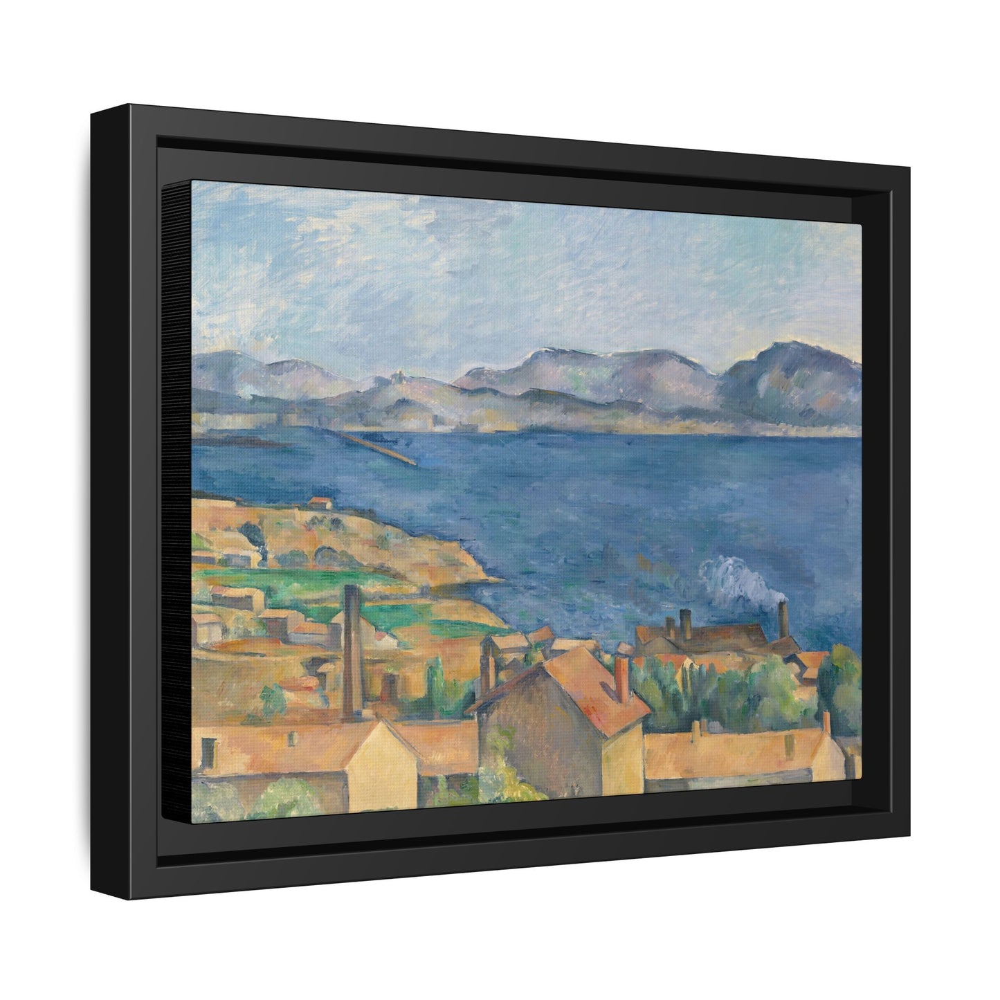 Cézanne, Paul - The Bay of Marseille, Seen from L'Estaque (1885) - Matte Canvas, Framed