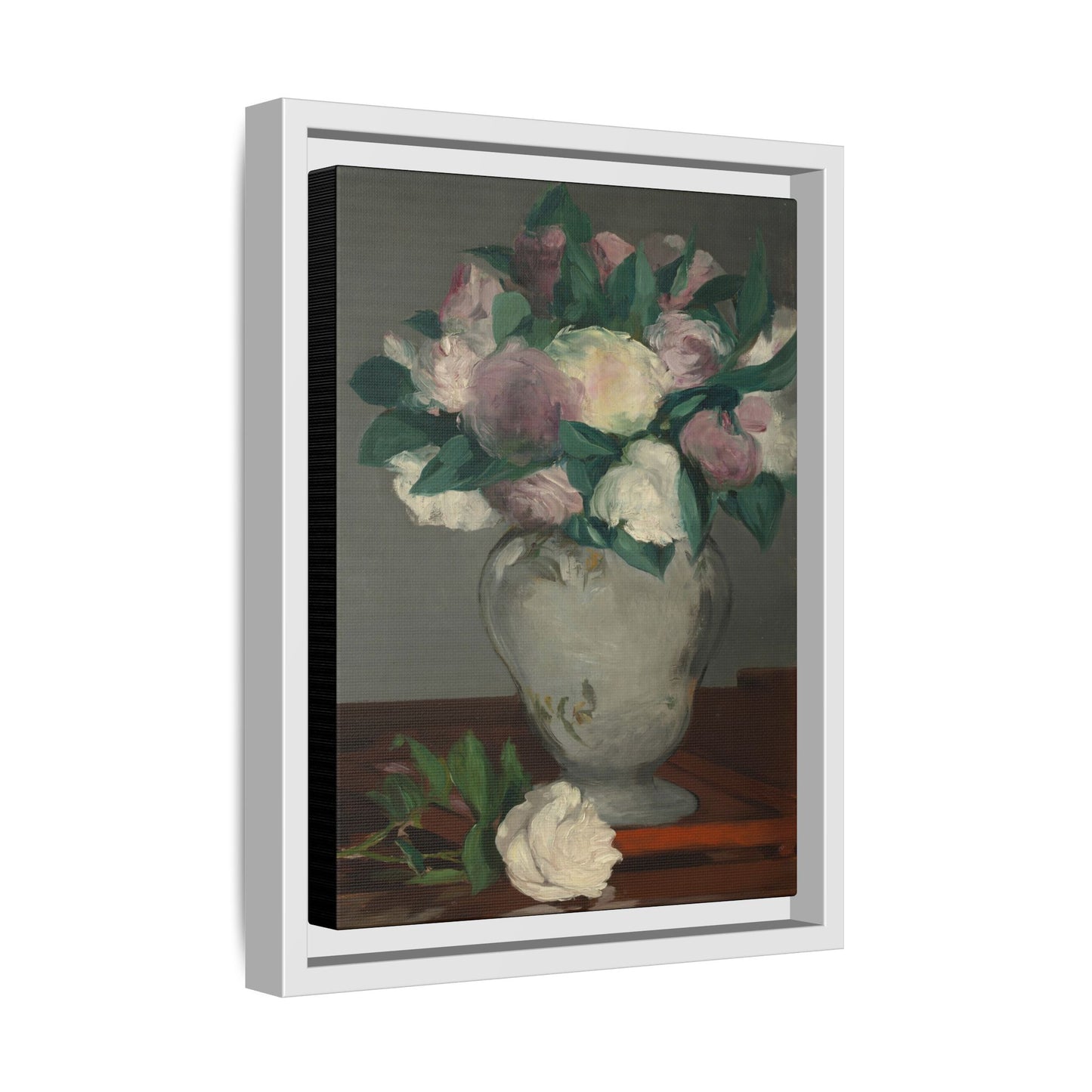Manet, Édouard - Peonies (1864) - Matte Canvas, Framed