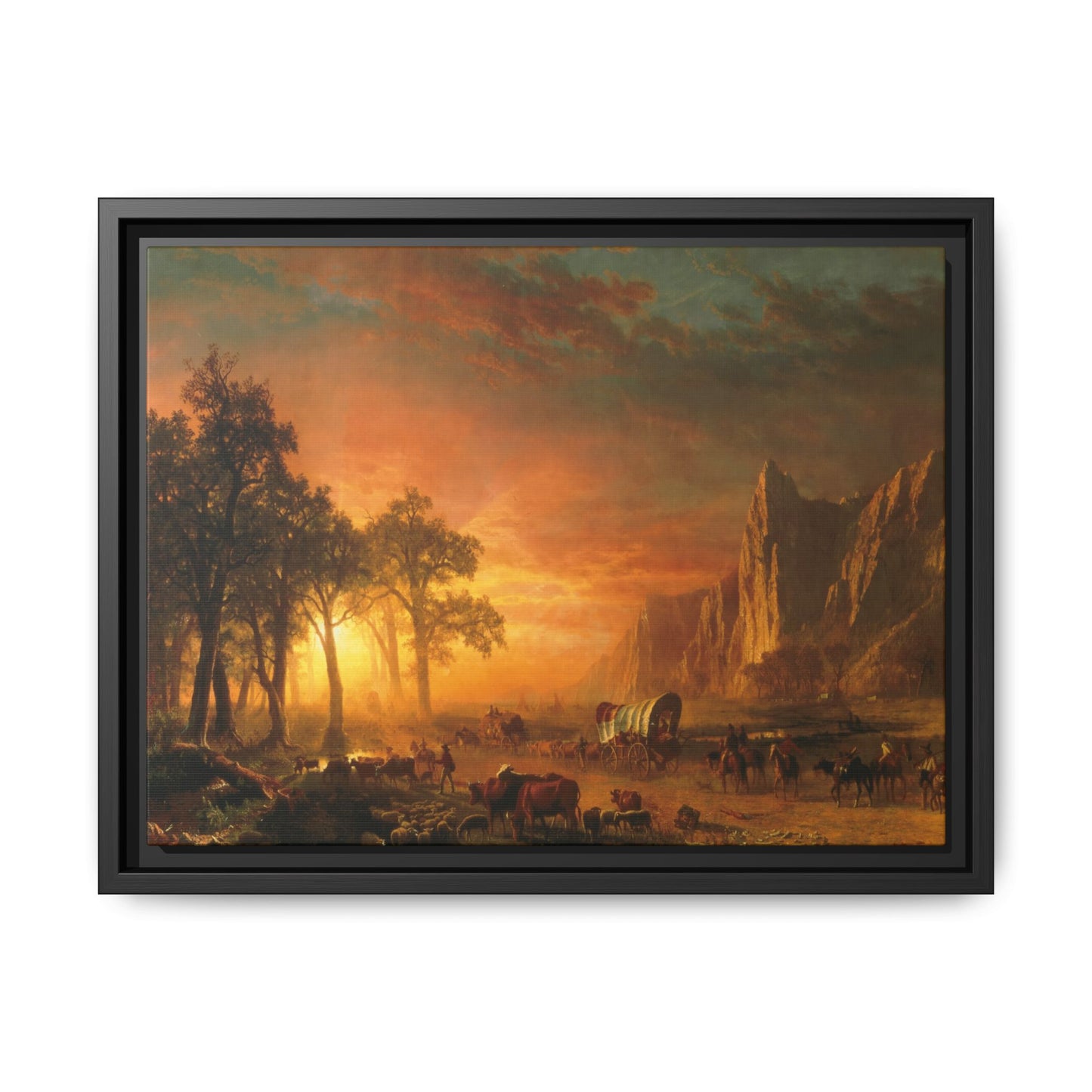Bierstadt, Albert - Emigrants Crossing the Plains (1867) - Matte Canvas, Framed