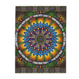 Emerald Arrows Mandala - Arctic Fleece Blanket