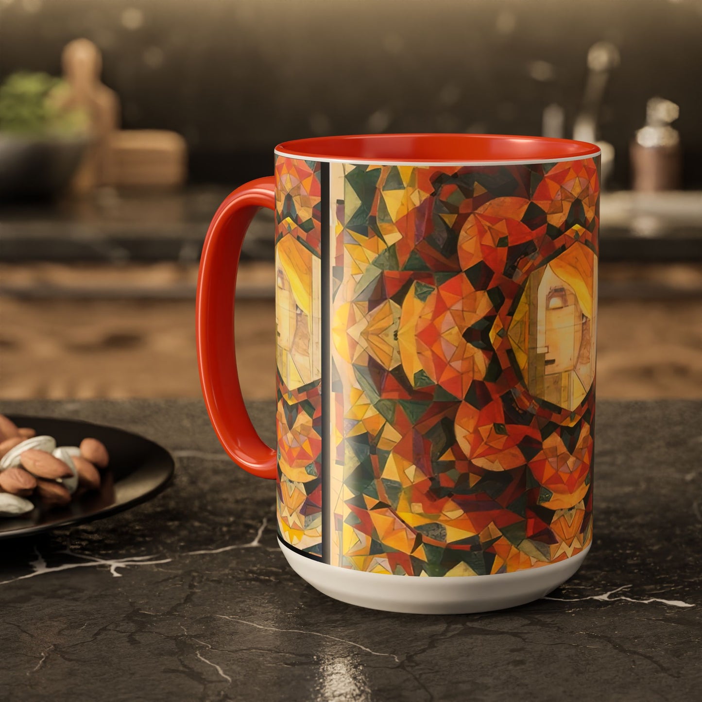 Filiger, Charles - Woman’s Head with Closed Eyes (1893) - Colorful Accent Mugs