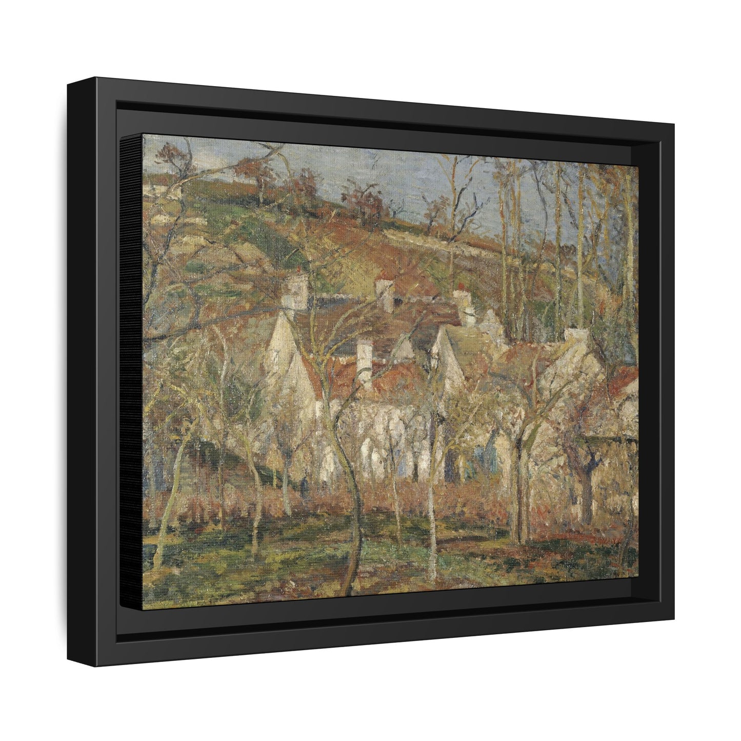 Pissarro, Camille - Red Roofs, Corner of a Village in Winter (1877) - Matte Canvas, Framed