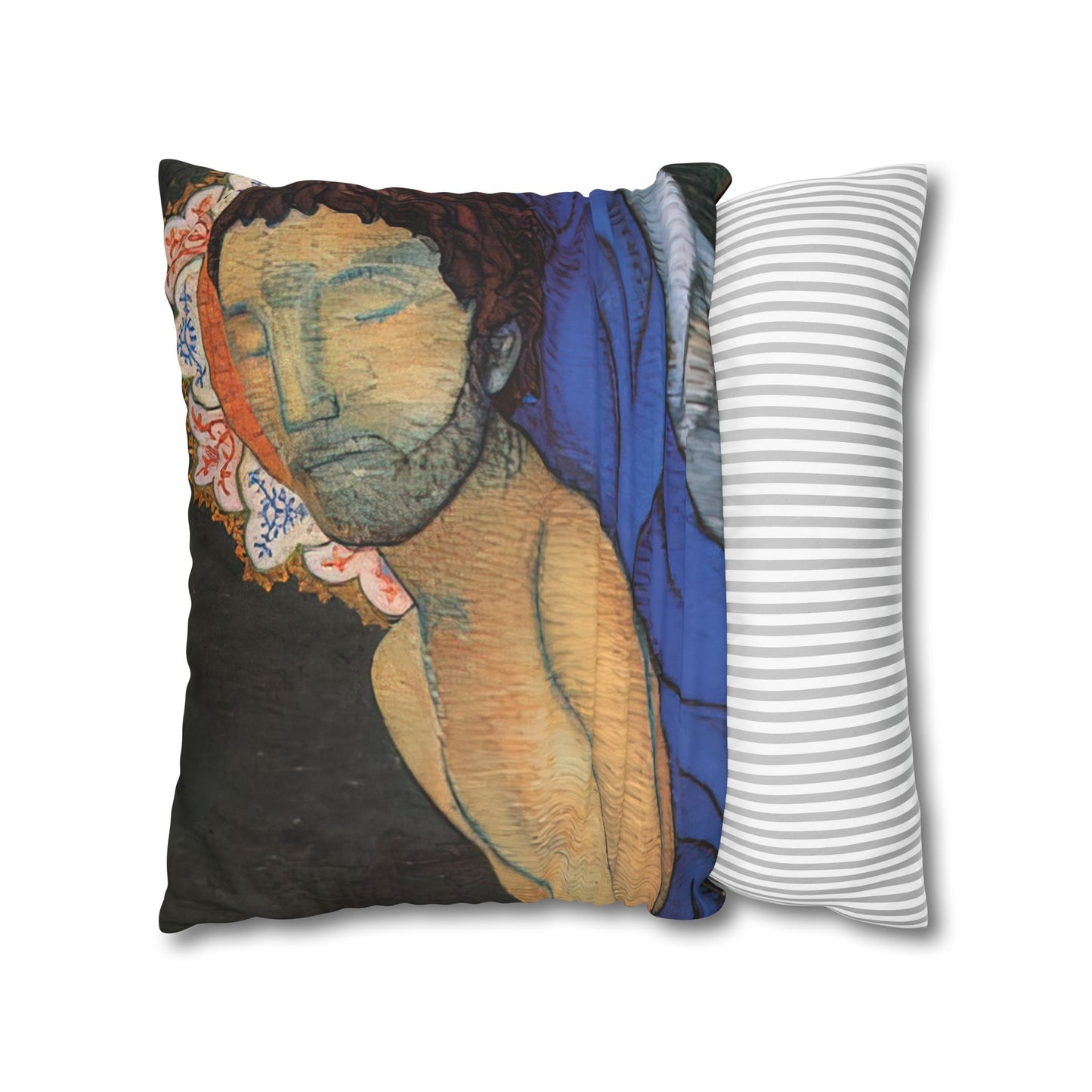 Filiger, Charles - The Recumbent Christ (1895) - Suede Square Pillowcase