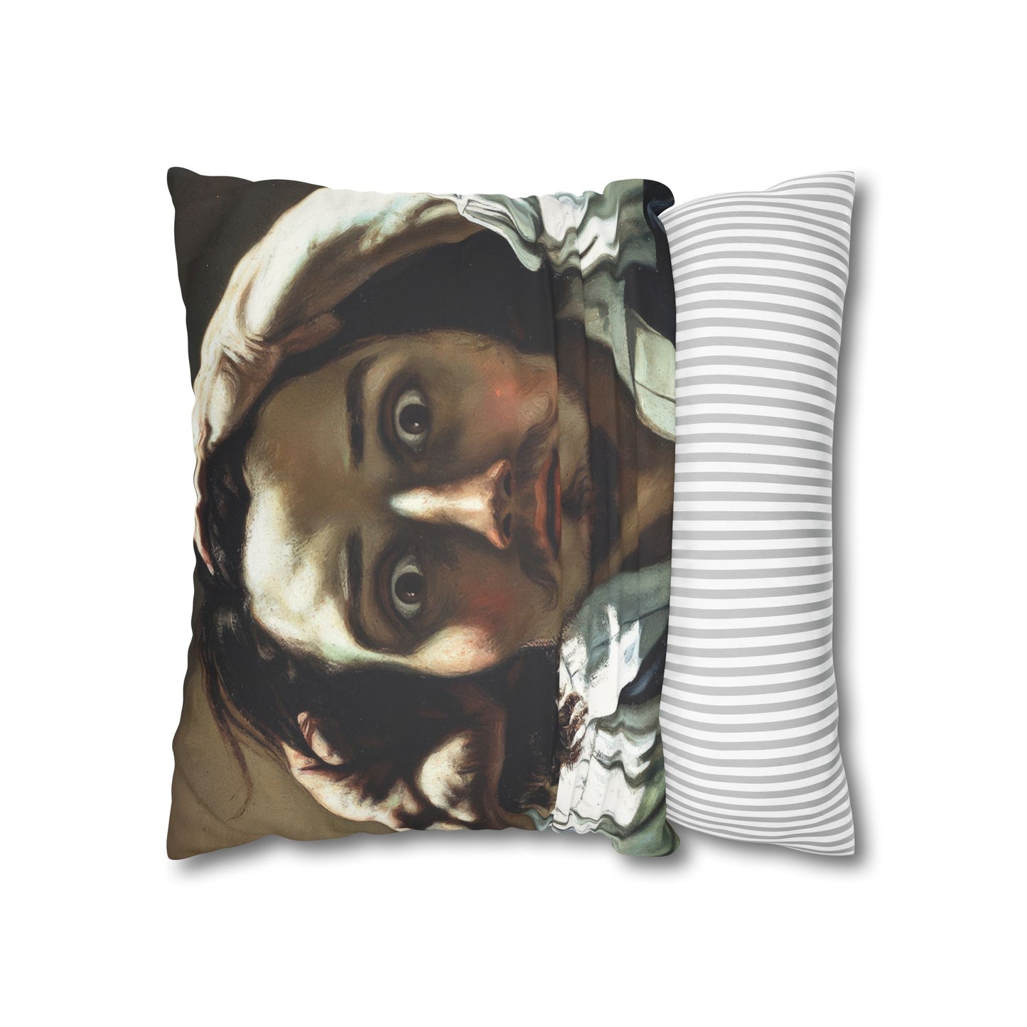 Courbet, Gustave - The Desperate Man (1843) - Suede Square Pillowcase