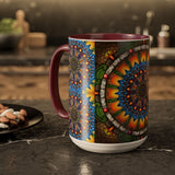 Emerald Arrows Mandala - Colorful Accent Mugs
