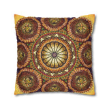 Lion Summer Mandala - Suede Square Pillowcase