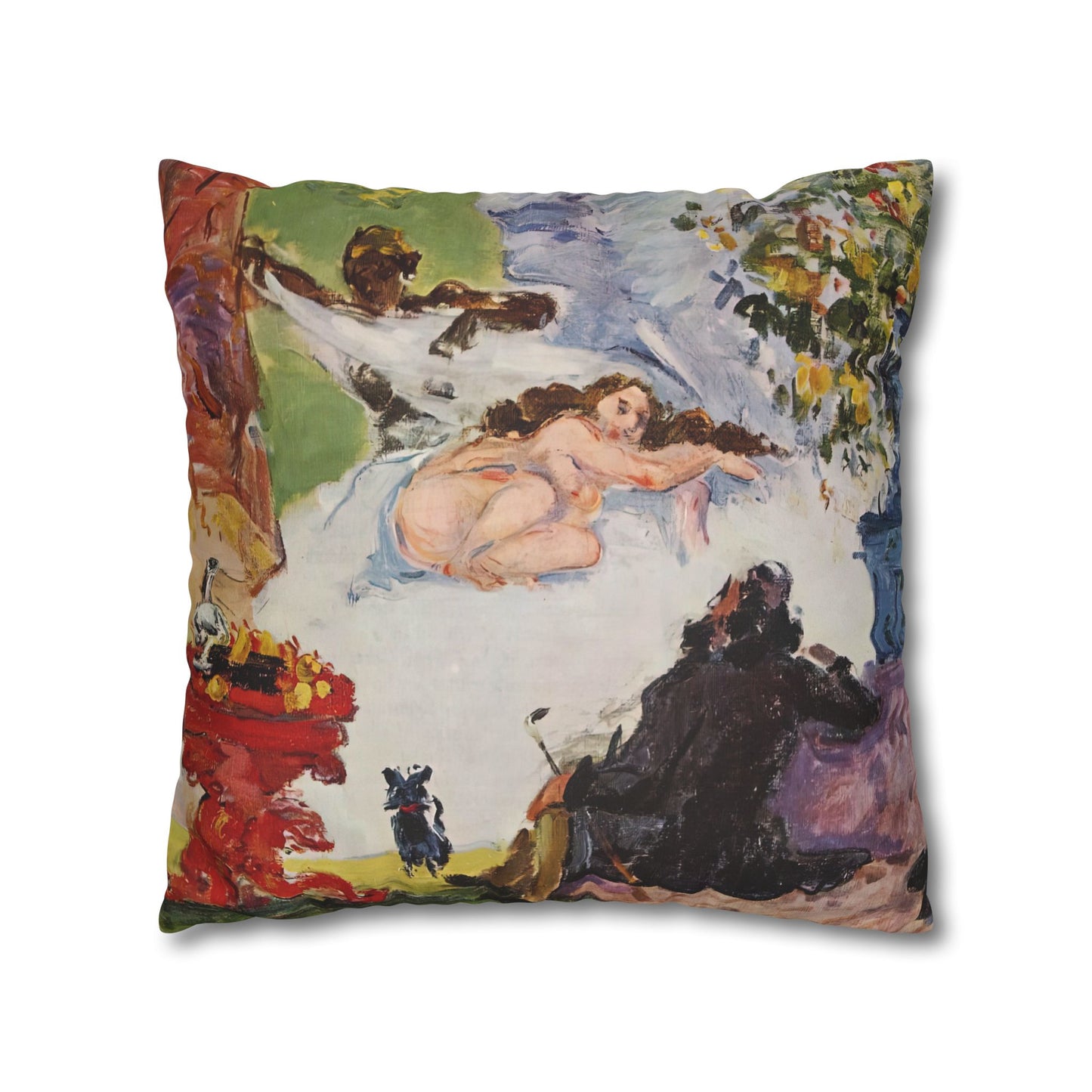Cézanne, Paul - A Modern Olympia (1874) - Suede Square Pillowcase