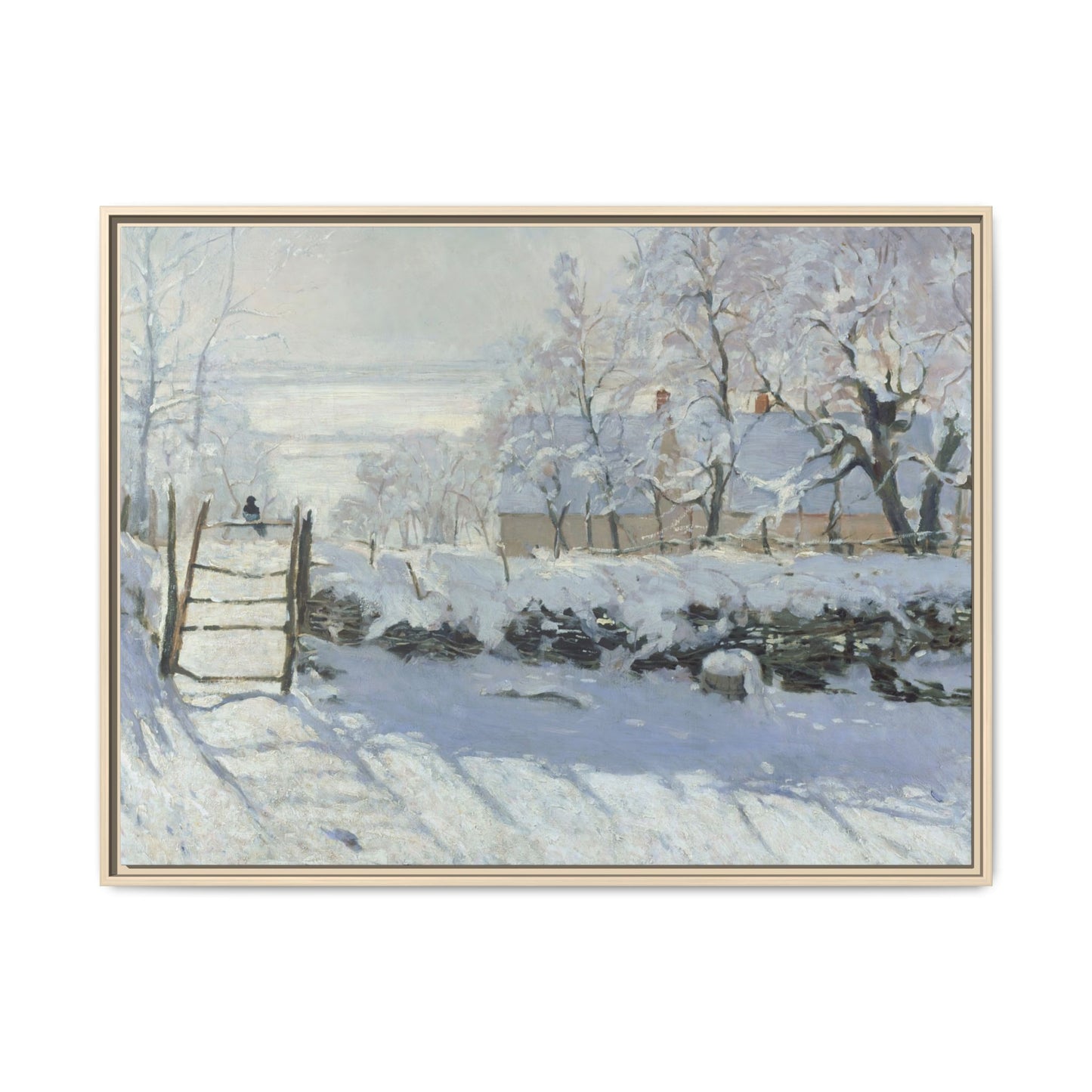 Monet, Claude - The Magpie (1868) - Matte Canvas, Framed