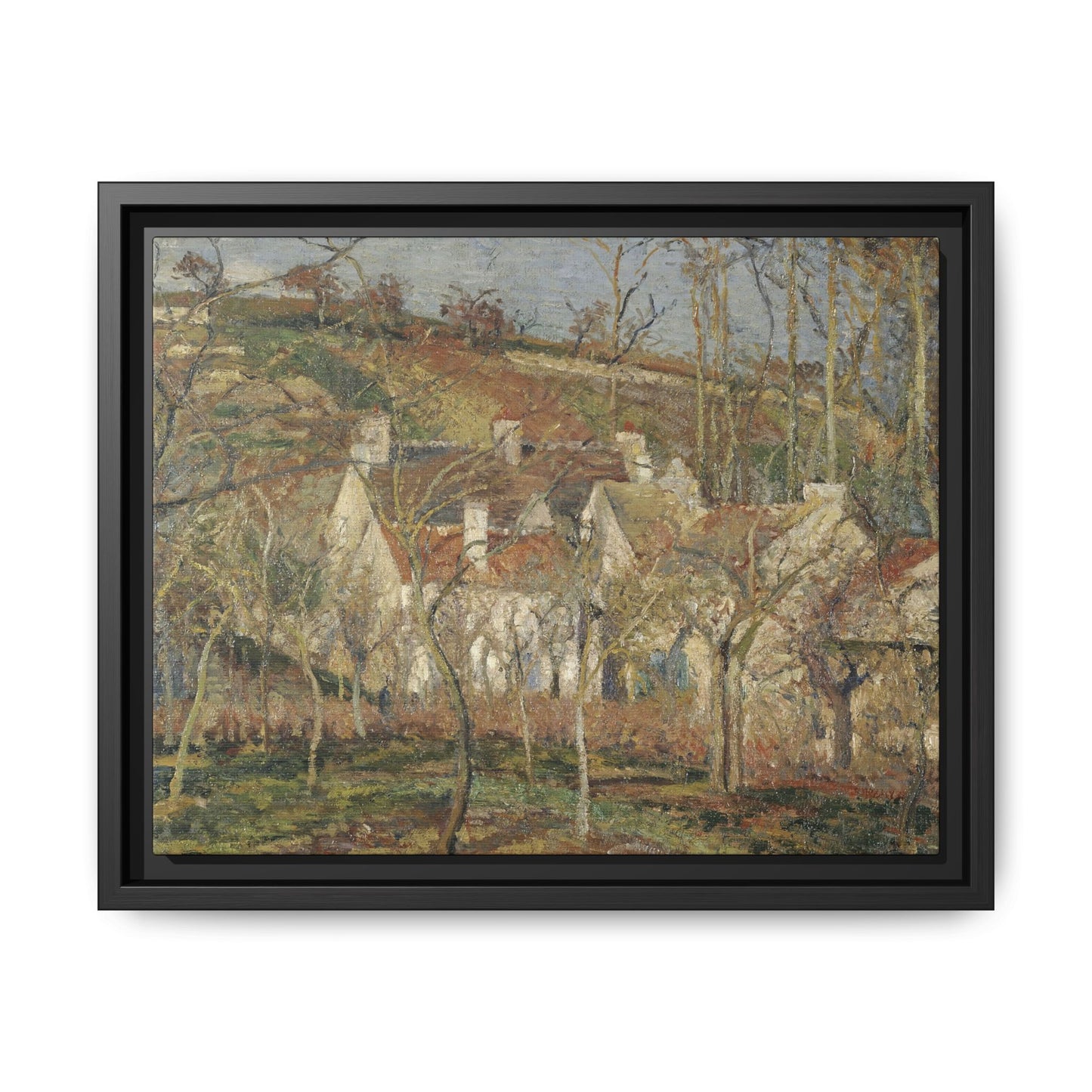 Pissarro, Camille - Red Roofs, Corner of a Village in Winter (1877) - Matte Canvas, Framed