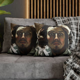 Courbet, Gustave - The Desperate Man (1843) - Suede Square Pillowcase