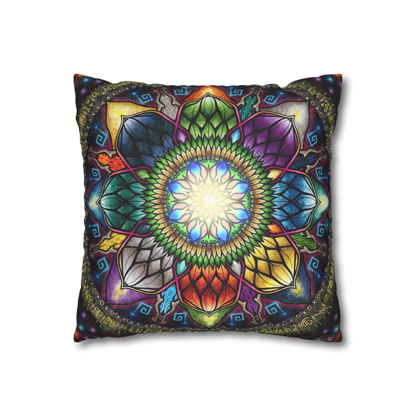 Pacio, Adam - Mystic Jewel Mandala - Suede Square Pillowcase