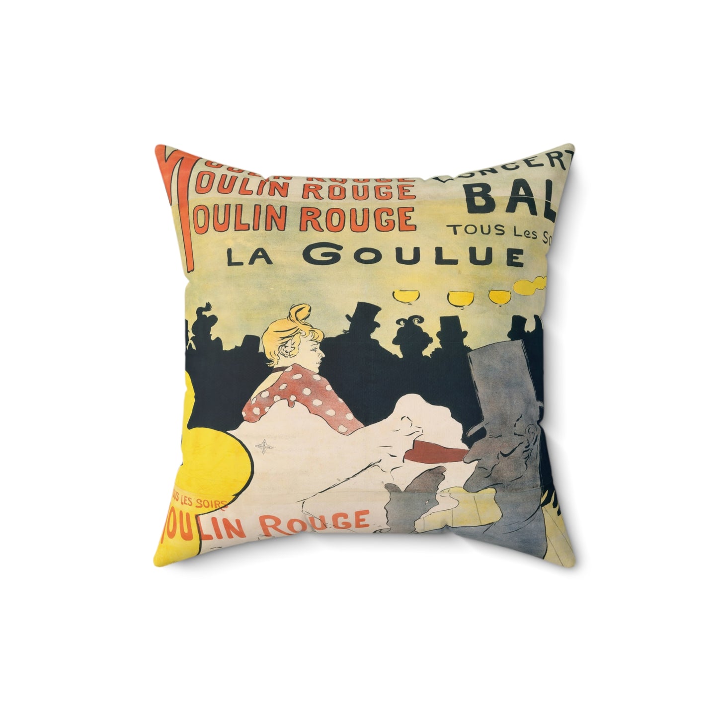 Toulouse-Lautrec, Henri - Moulin Rouge - La Goulue (1891) - Suede Square Pillow