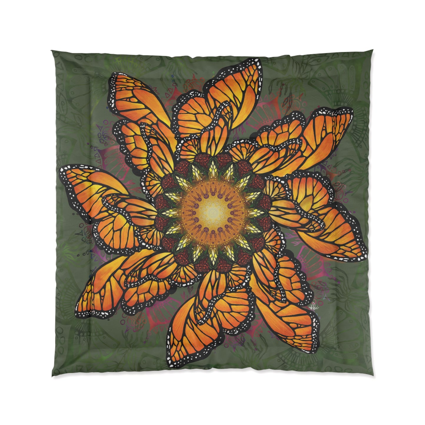 Monarch Butterfly Mandala - Comforter