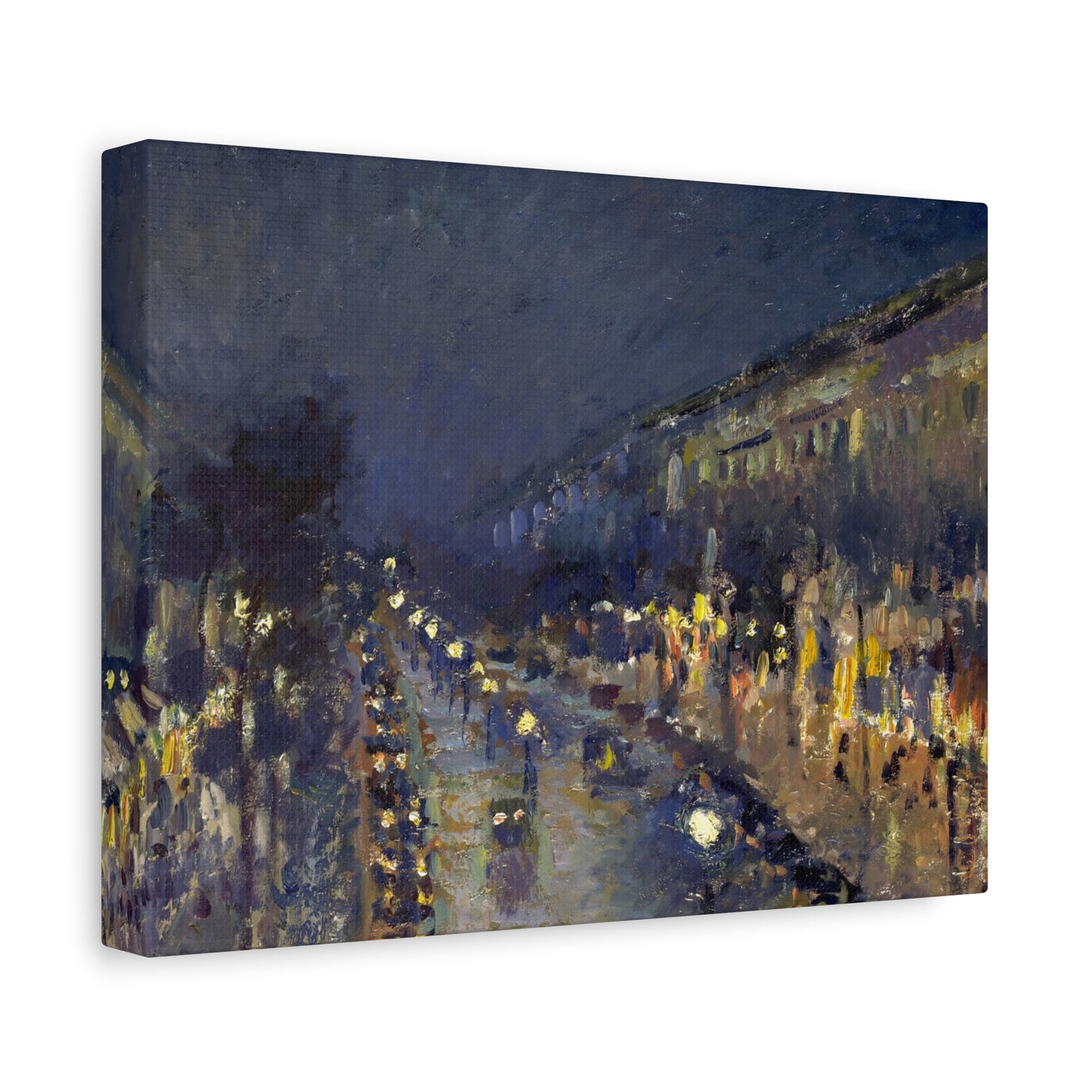 Pissarro, Camille - The Boulevard Montmartre At Night (1897) - Canvas Block, unframed