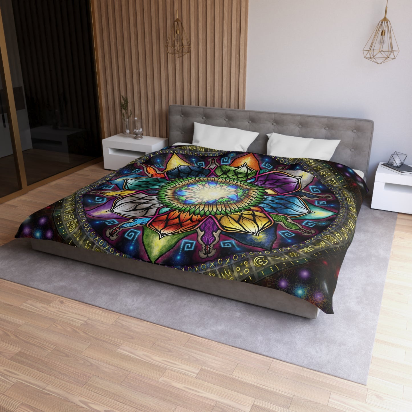 Mystic Jewel Mandala - Microfiber Duvet Cover