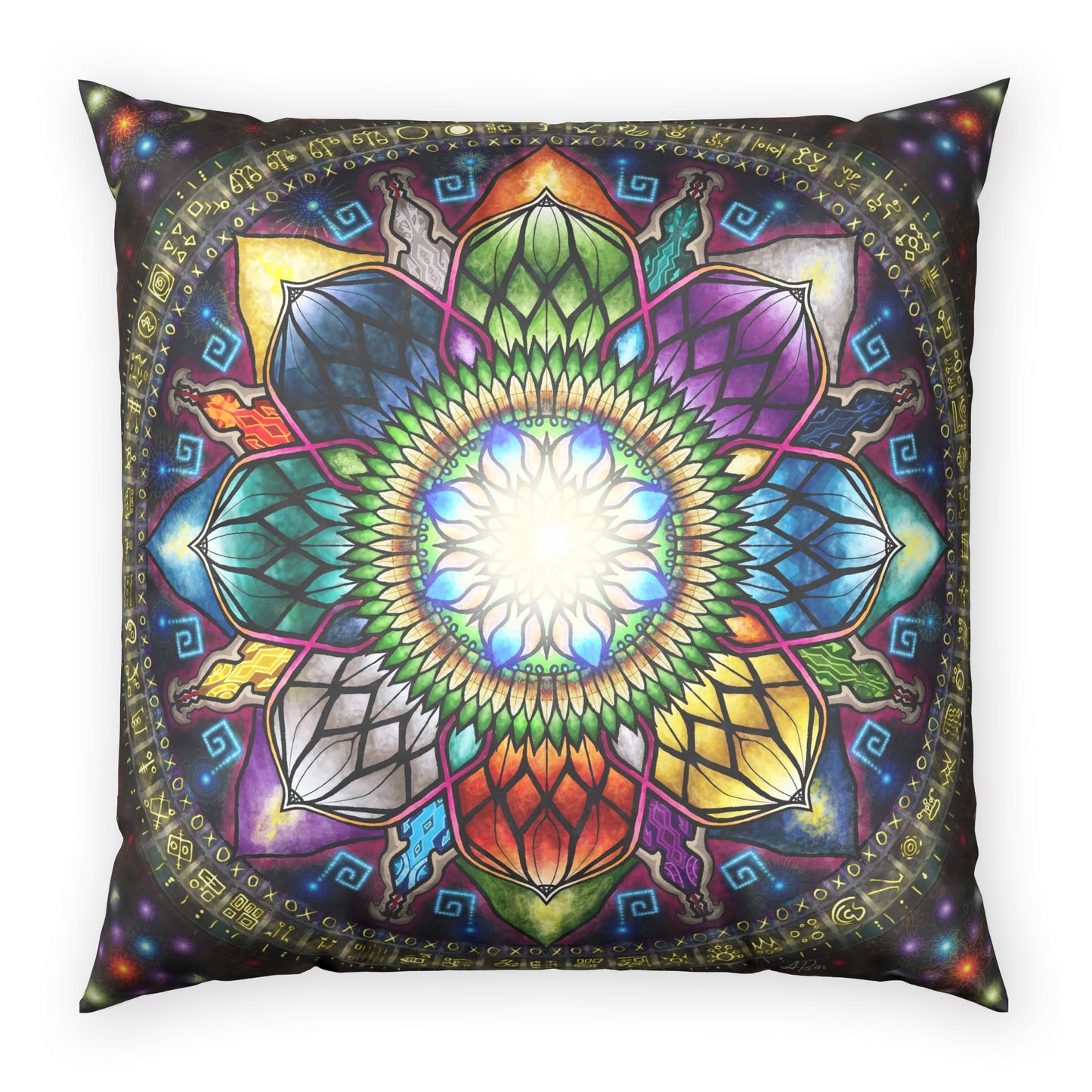 Pacio, Adam - Mystic Jewel Mandala - Poly Velvet Pillow