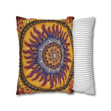 Solar Disc Mandala - Suede Square Pillowcase