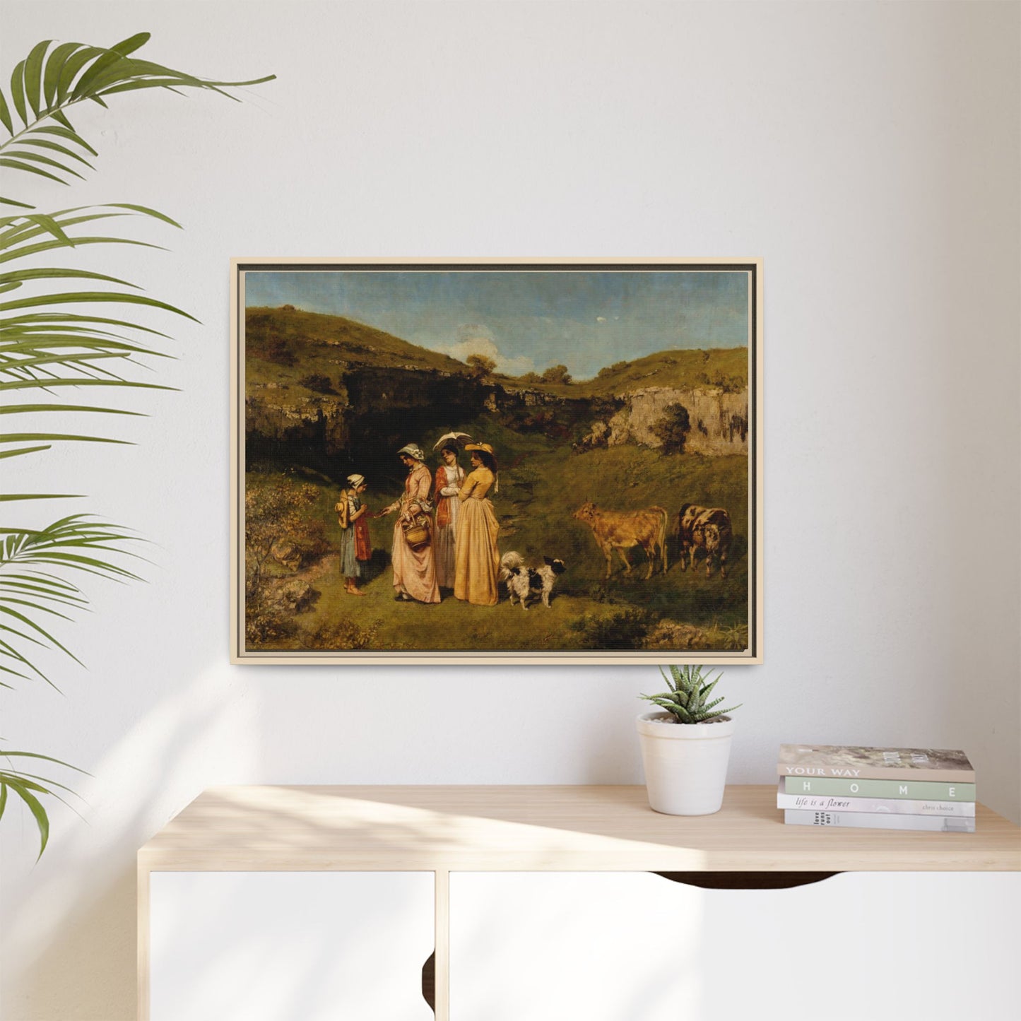 Courbet, Gustave - Young Ladies of the Village (1851) - Matte Canvas, Framed