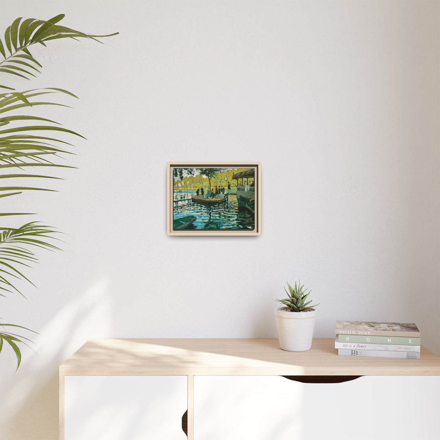 Monet, Claude - La Grenouillere (1869) - Matte Canvas, Framed