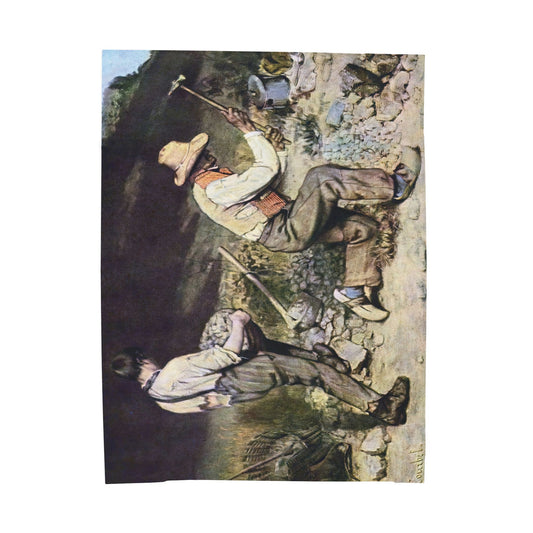 Courbet, Gustave - The Stone Breakers (1850) - Velveteen Plush Blanket