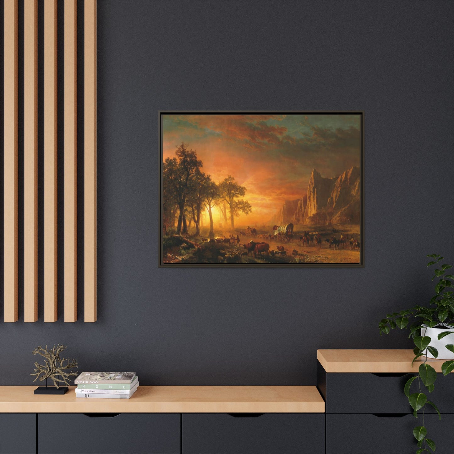 Bierstadt, Albert - Emigrants Crossing the Plains (1867) - Matte Canvas, Framed