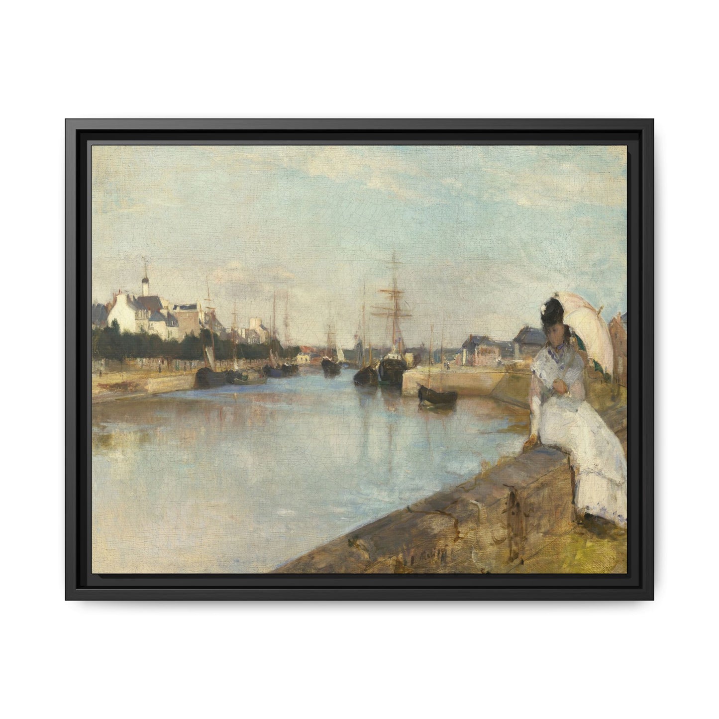 Morisot, Berthe - The Harbor at Lorient (1869) - Matte Canvas, Framed
