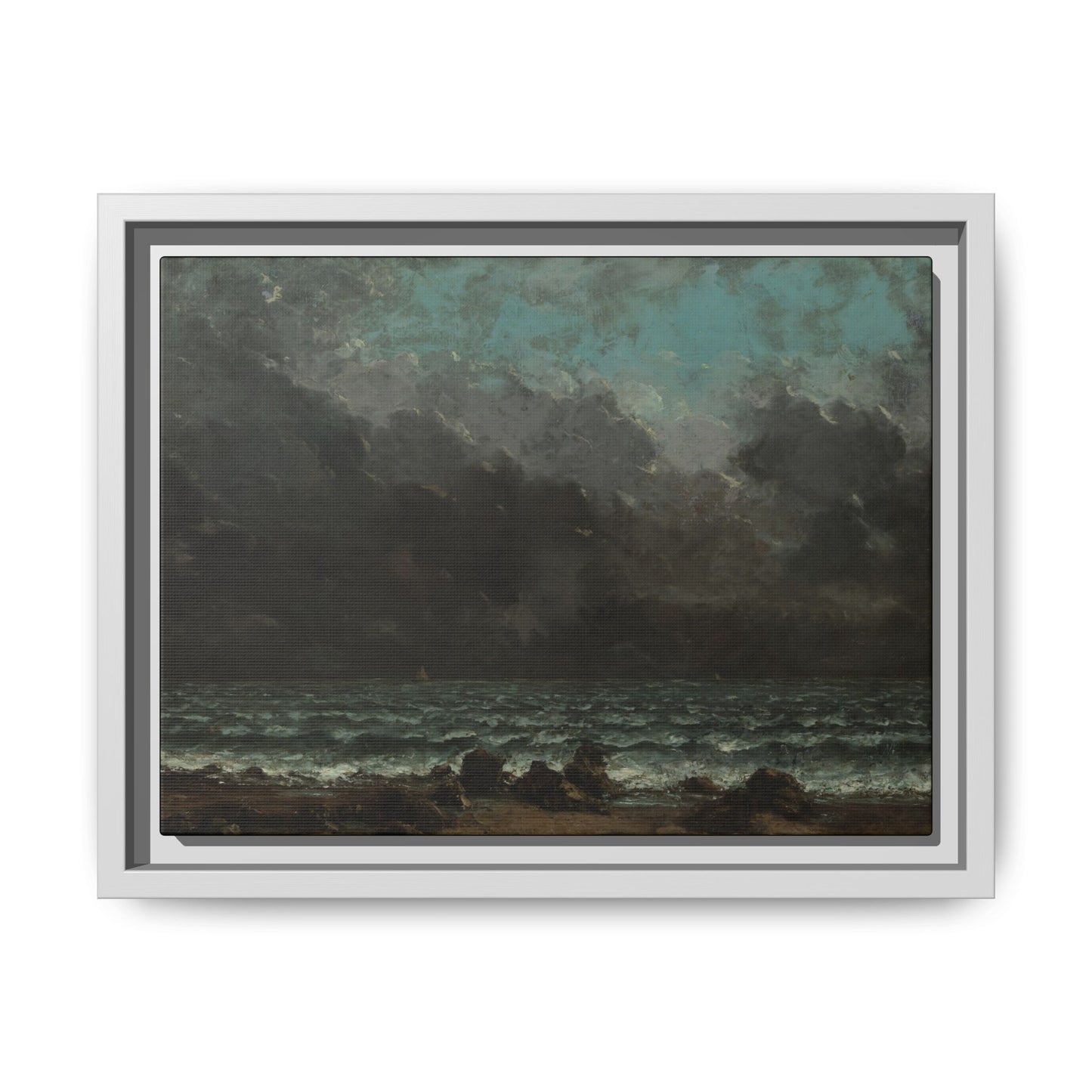 Courbet, Gustave - The Sea (1865) - Matte Canvas, Framed