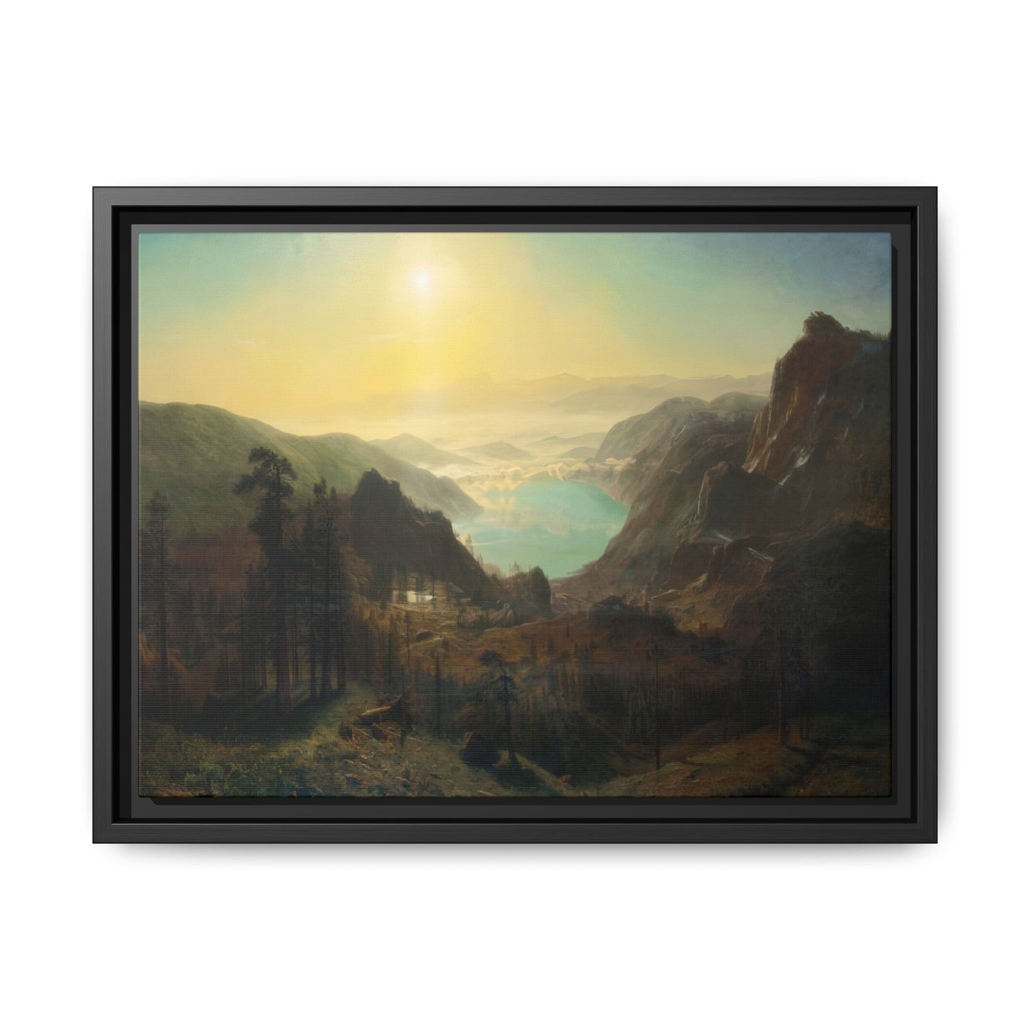 Bierstadt, Albert - Donner Lake from the Summit (1873) - Matte Canvas, Framed