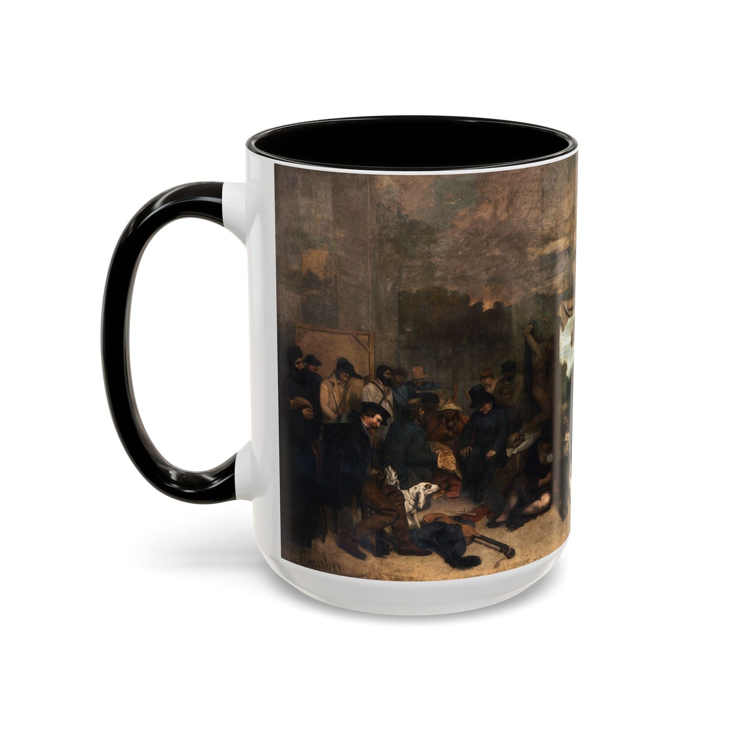 Courbet, Gustave - The Painter’s Studio (1855) - Colorful Accent Mugs