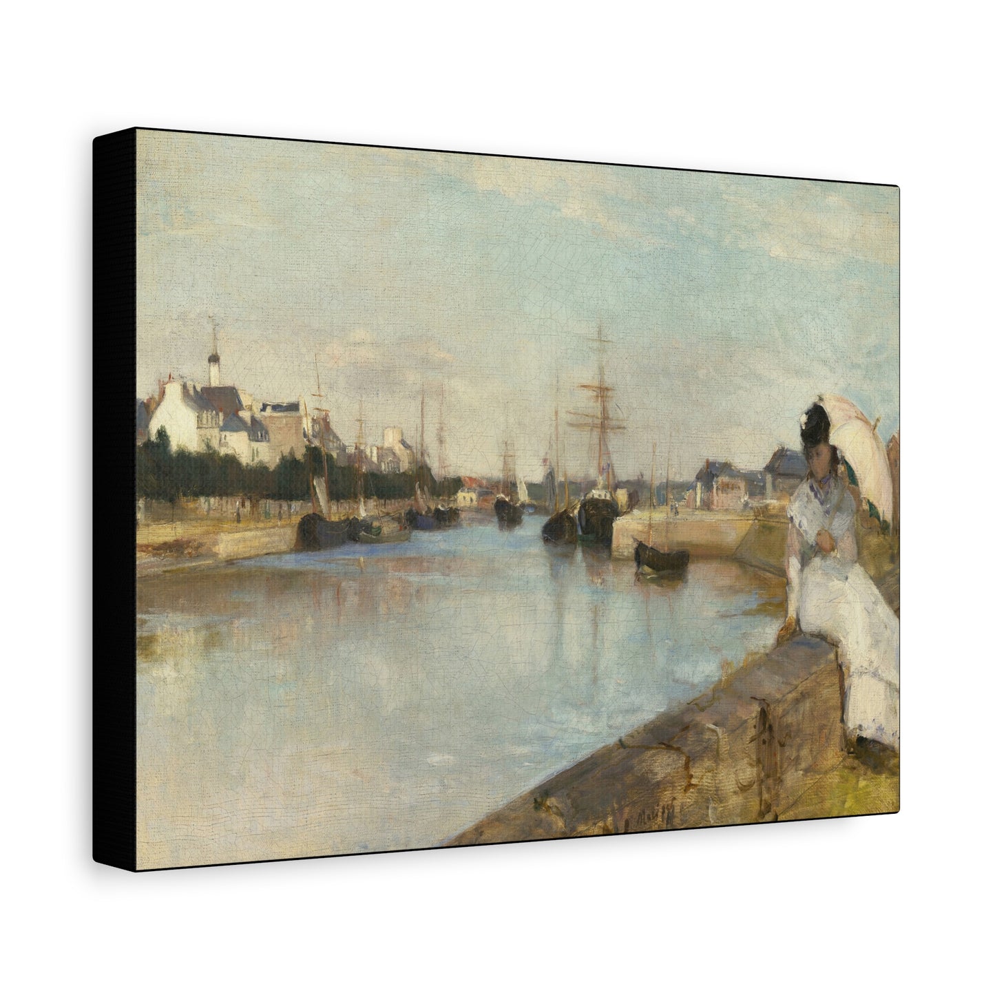 Morisot, Berthe - The Harbor at Lorient (1869) - Canvas Block, unframed