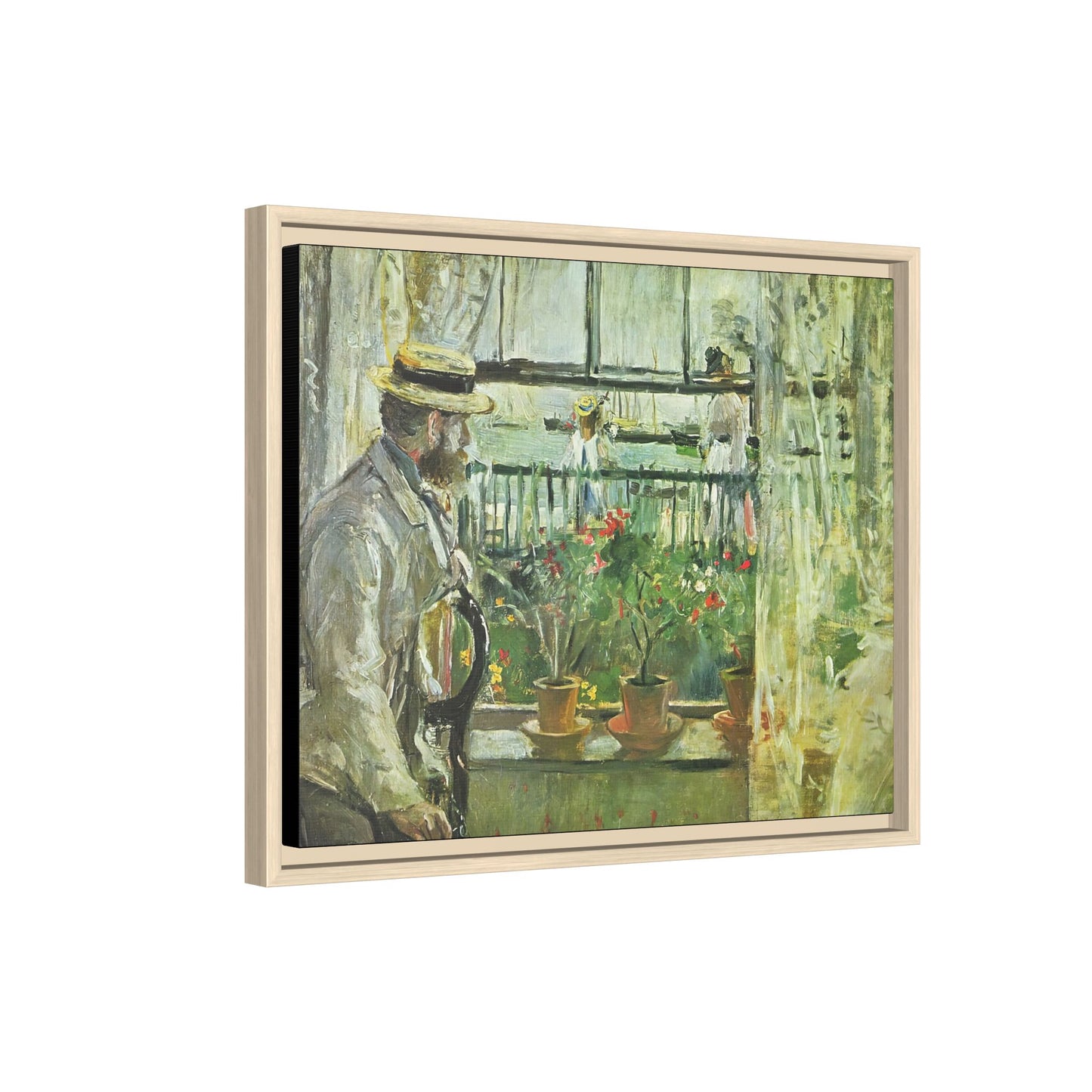Morisot, Berthe - Eugene Manet on the Isle of Wight (1875) - Matte Canvas, Framed