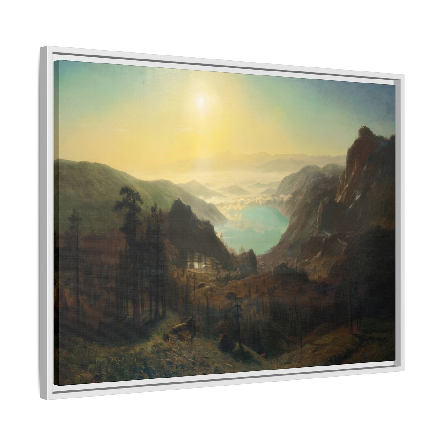 Bierstadt, Albert - Donner Lake from the Summit (1873) - Matte Canvas, Framed