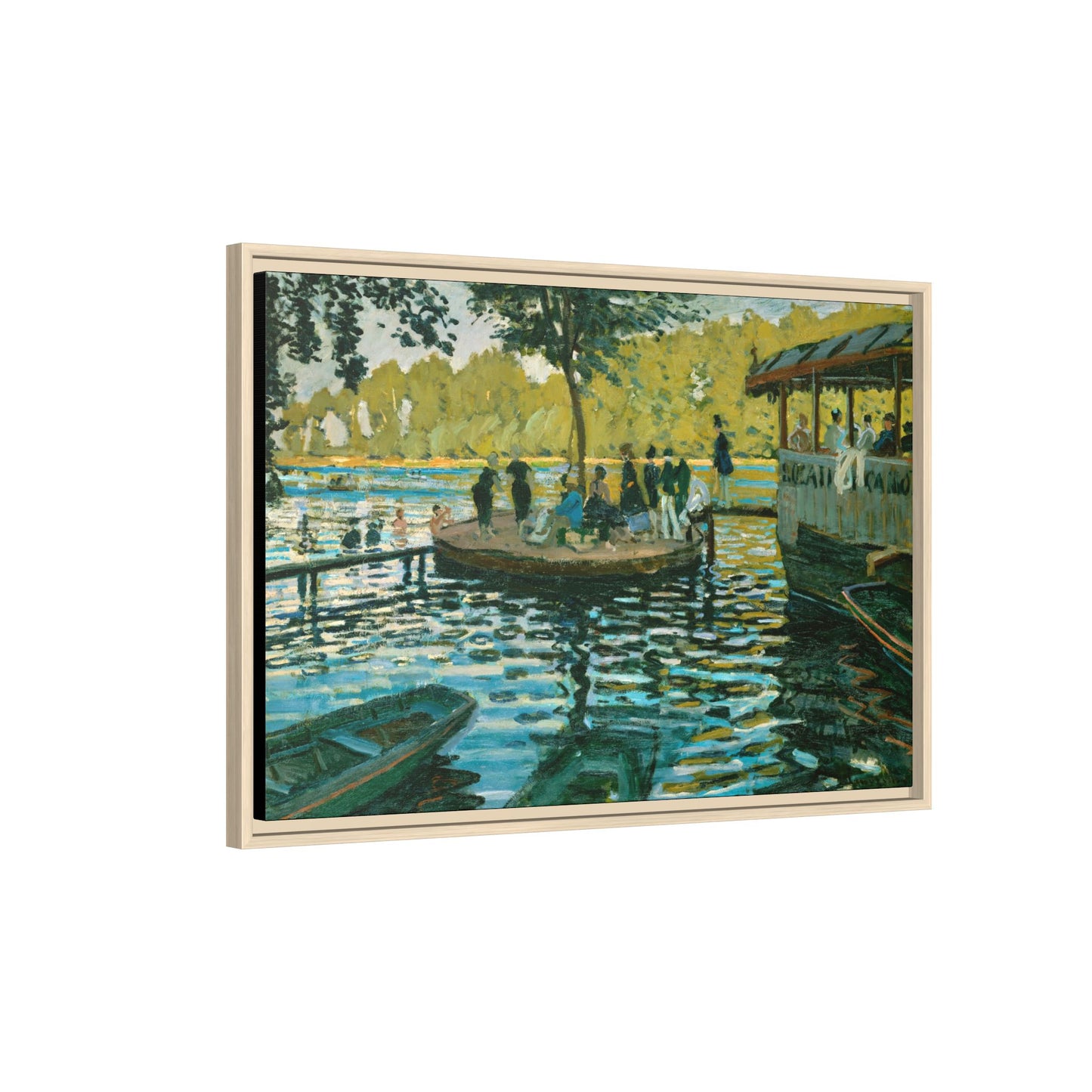 Monet, Claude - La Grenouillere (1869) - Matte Canvas, Framed