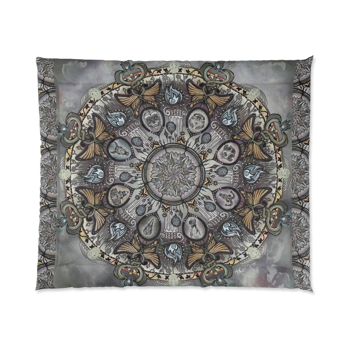 Memento Mori Mandala - Comforter
